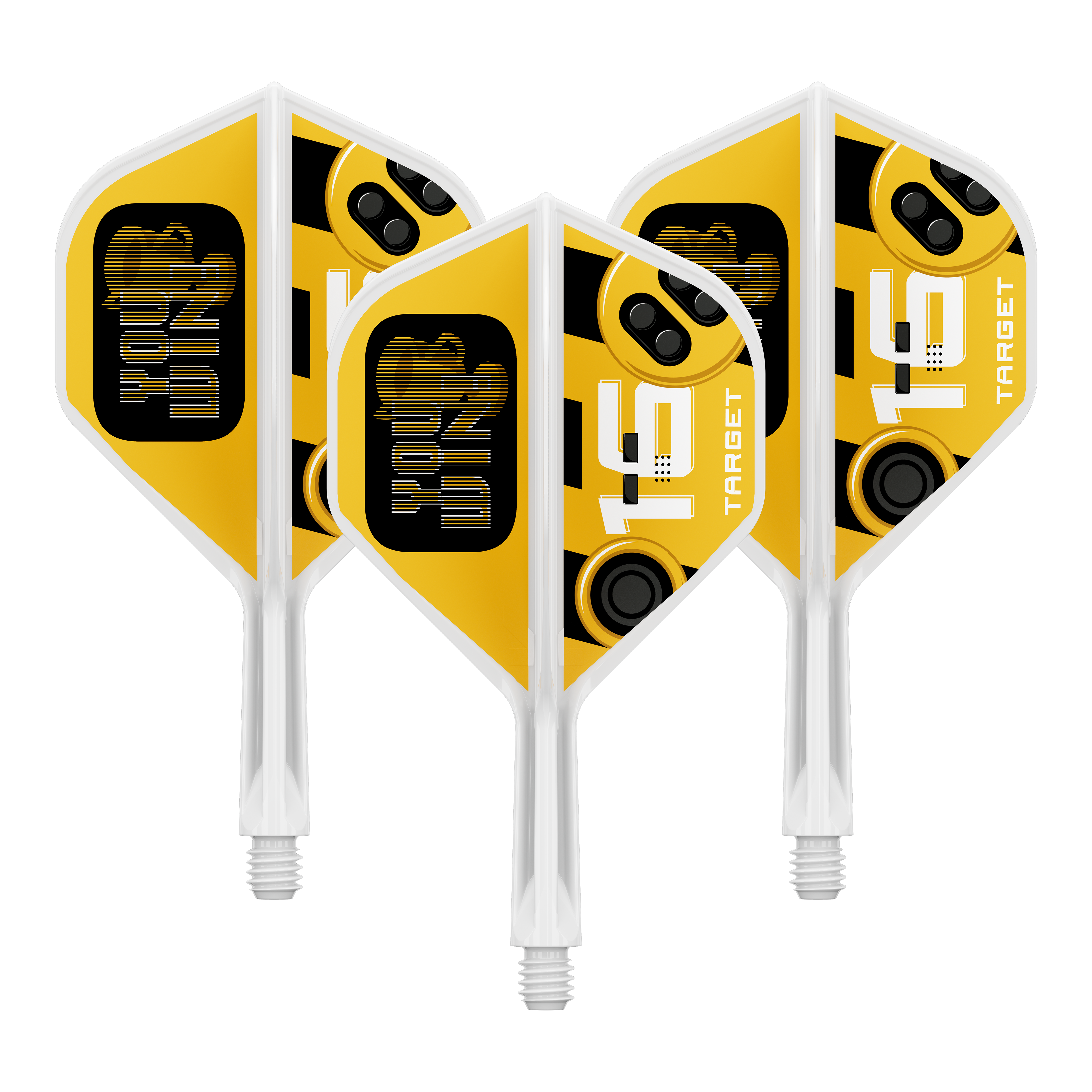 Das Bild zeigt einen Artikel mit dem Dateinamen 410591_Target_K-Flex_YouWin_No2_Standard_Flights_19mm_1Set. Es ist wahrscheinlich ein Set von Dart-Flights.