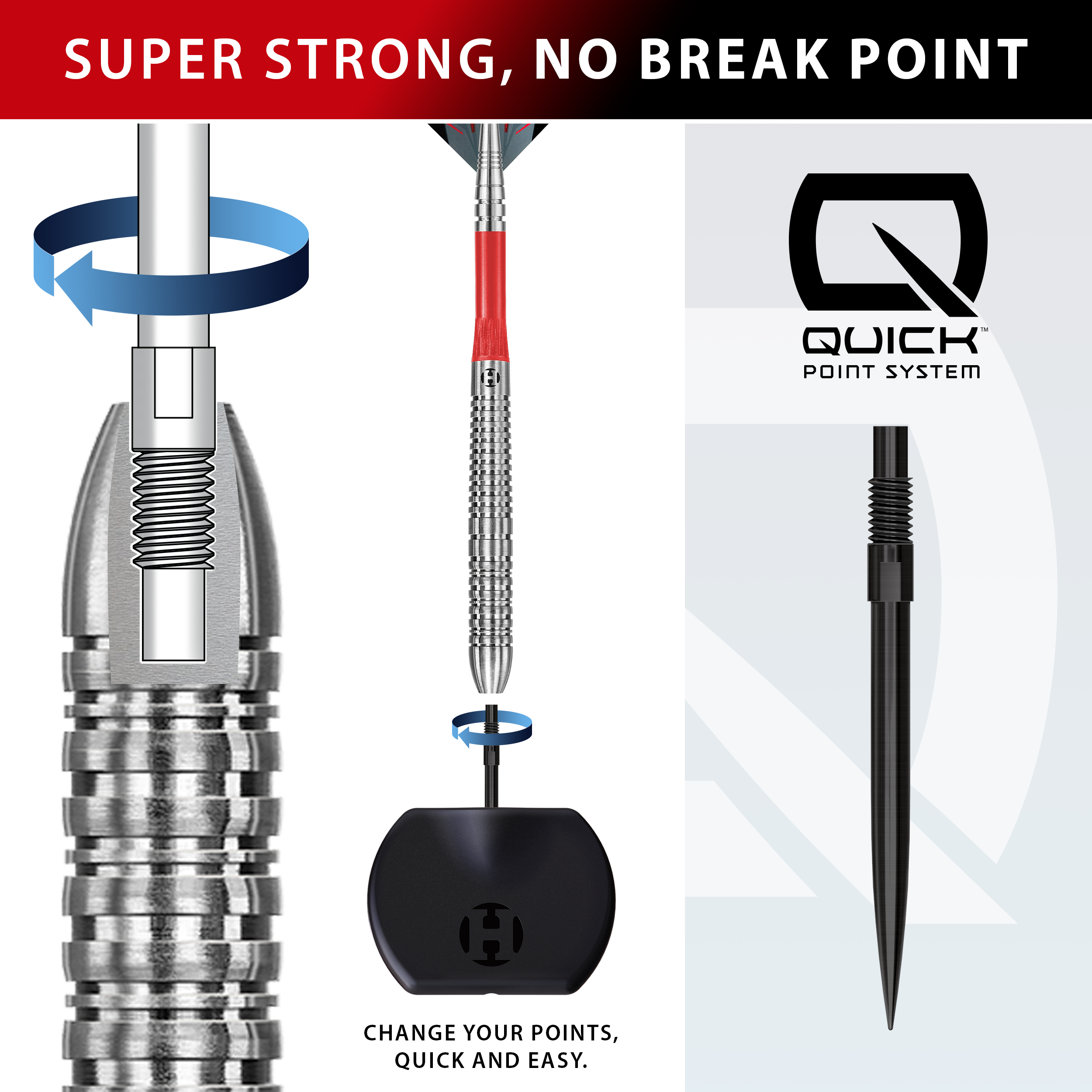 Harrows Damon Heta Natural Quick Point - 23g Das Foto präsentiert den Harrows Damon Heta Natural Quick Point Steeldart. Der Pfeil überzeugt durch ein natürliches Finish und schnelles Wurfverhalten.