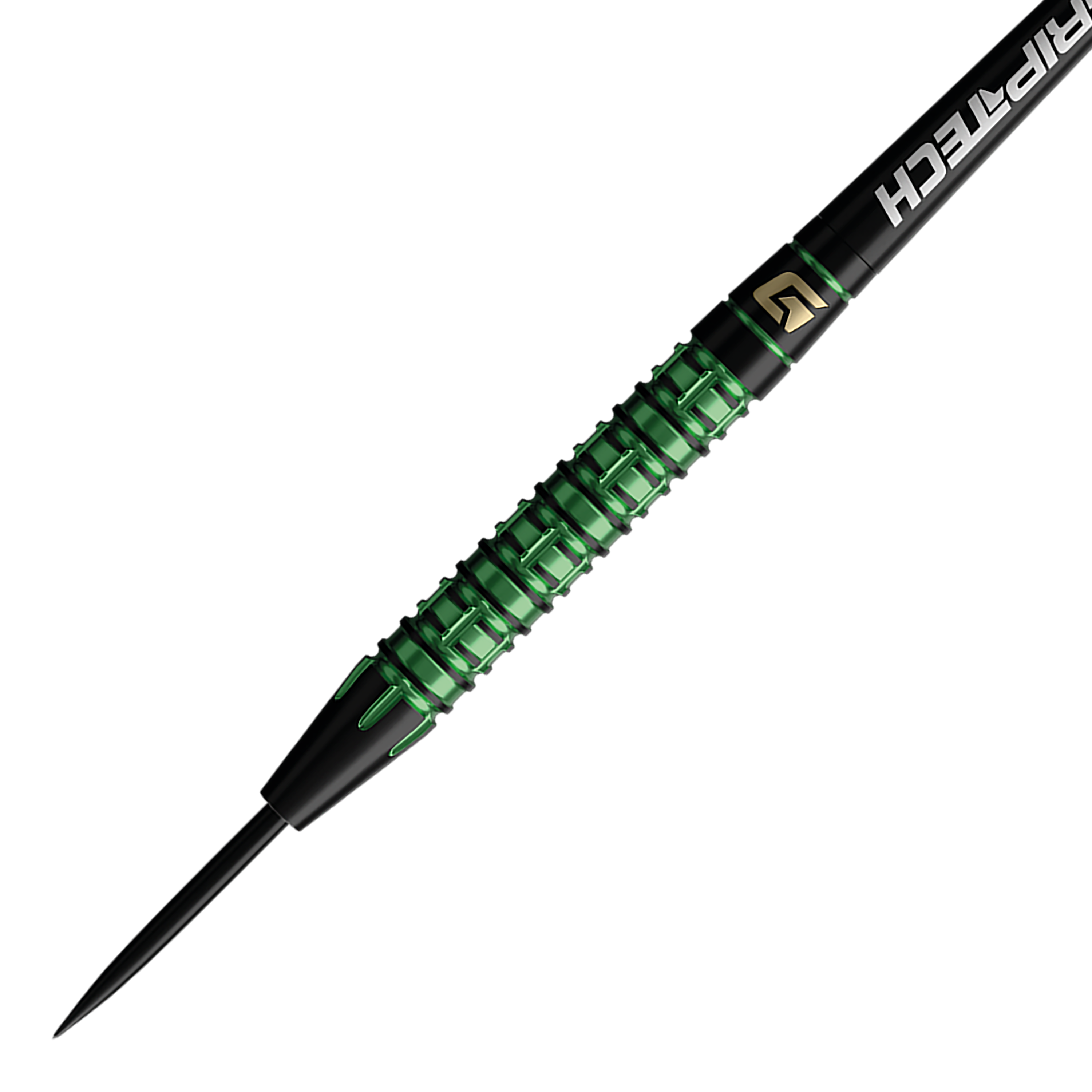 GOAT Athlete Green Tungsten Steel Darts Zu sehen sind die GOAT Athlete Green Tungsten Steeldarts. Das Foto präsentiert die Darts aus einer anderen Perspektive.