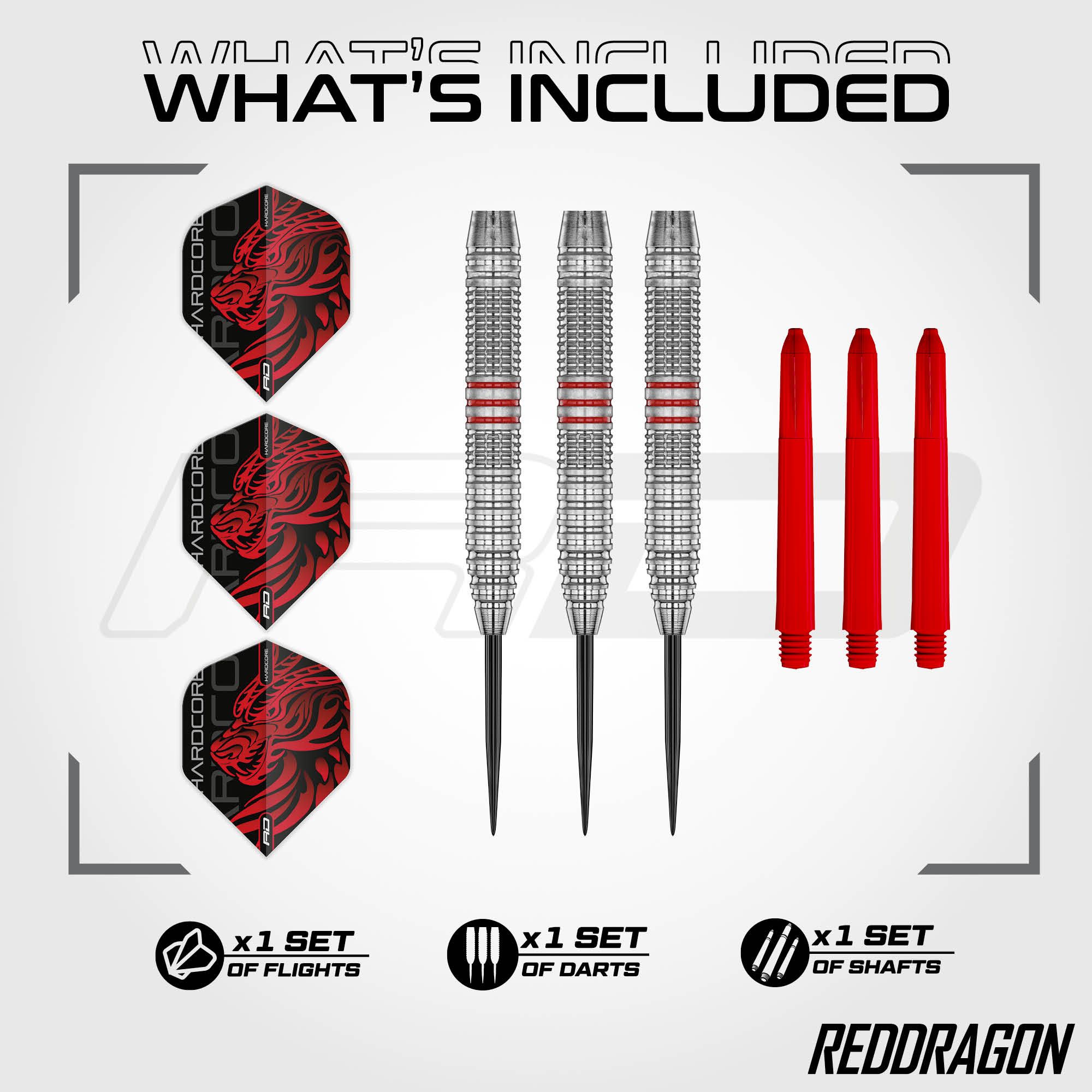 Red Dragon Jonny Clayton Brass Steel Darts - 21 g Dieses Bild zeigt die Red Dragon Jonny Clayton Brass Steeldarts - 21 g. Die Darts bestehen aus Messing und wiegen 21 Gramm.