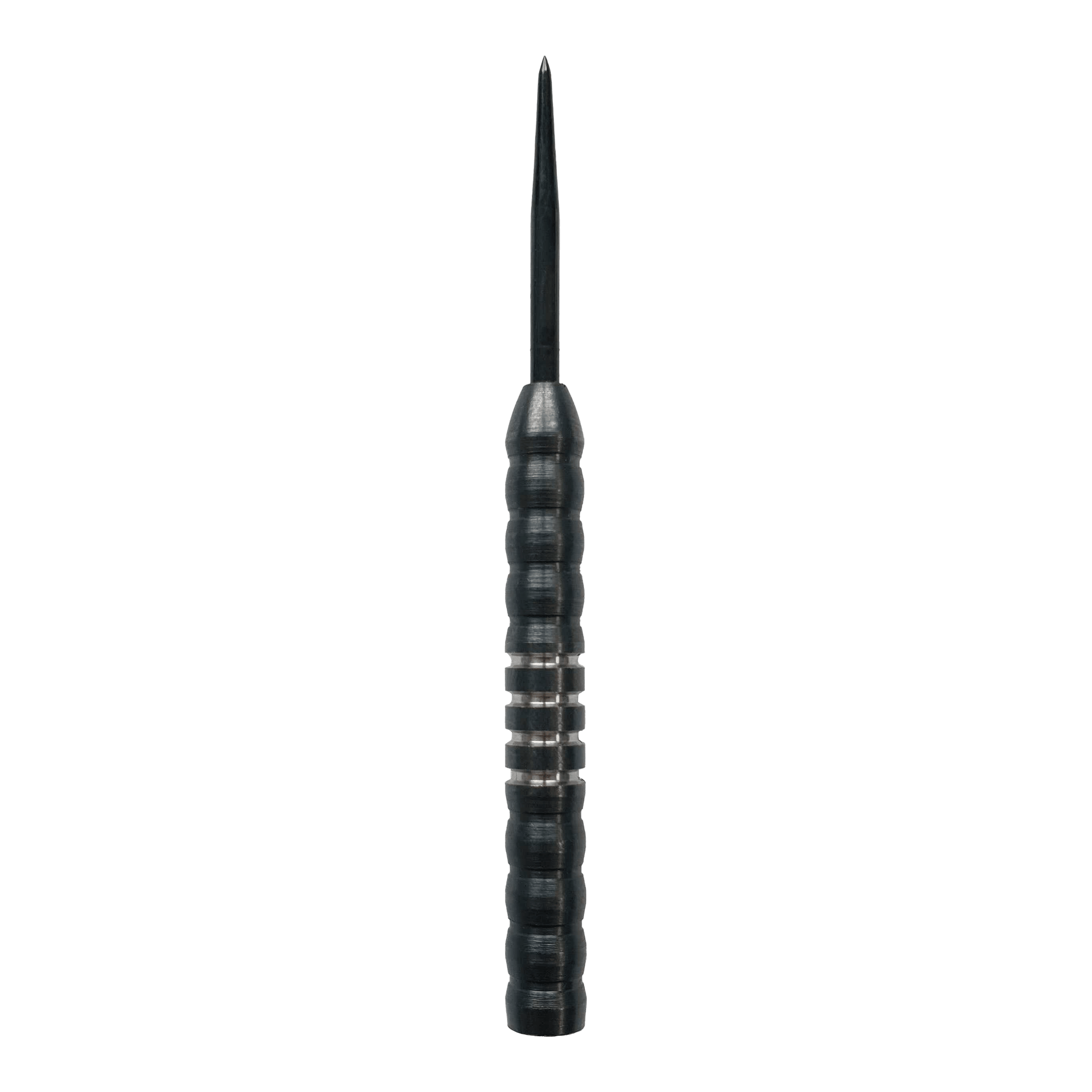 McDart Midnight V1 steel dart barrels Das Bild zeigt den McDart Midnight V1 Steeldart Barrel. Der Barrel ist schwarz und hat eine gerillte Oberfläche für besseren Halt.