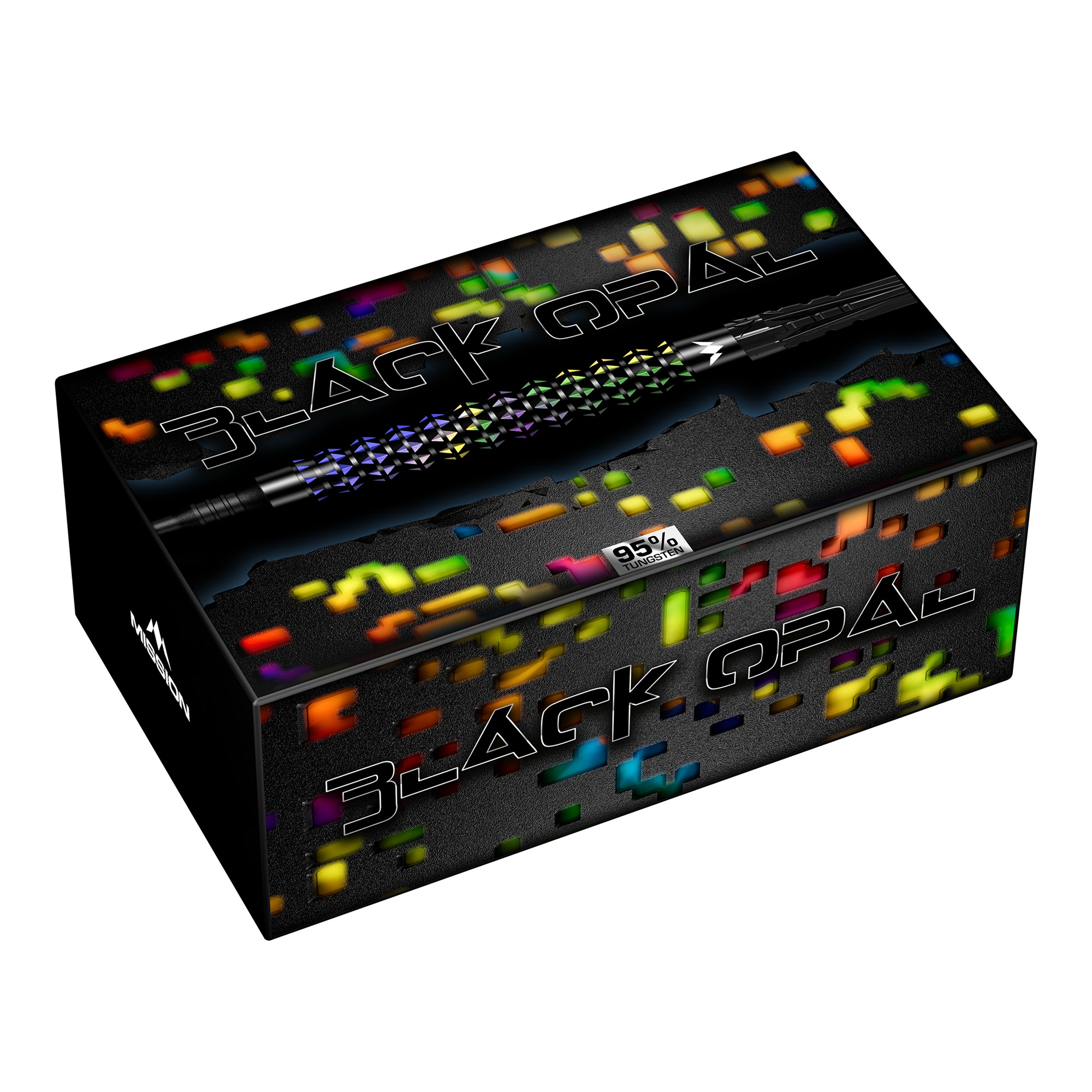 Mission Black Opal Soft Darts - 20g Dieses Bild zeigt die Mission Black Opal Softdarts - 20g. Die Softdarts werden detailliert präsentiert.