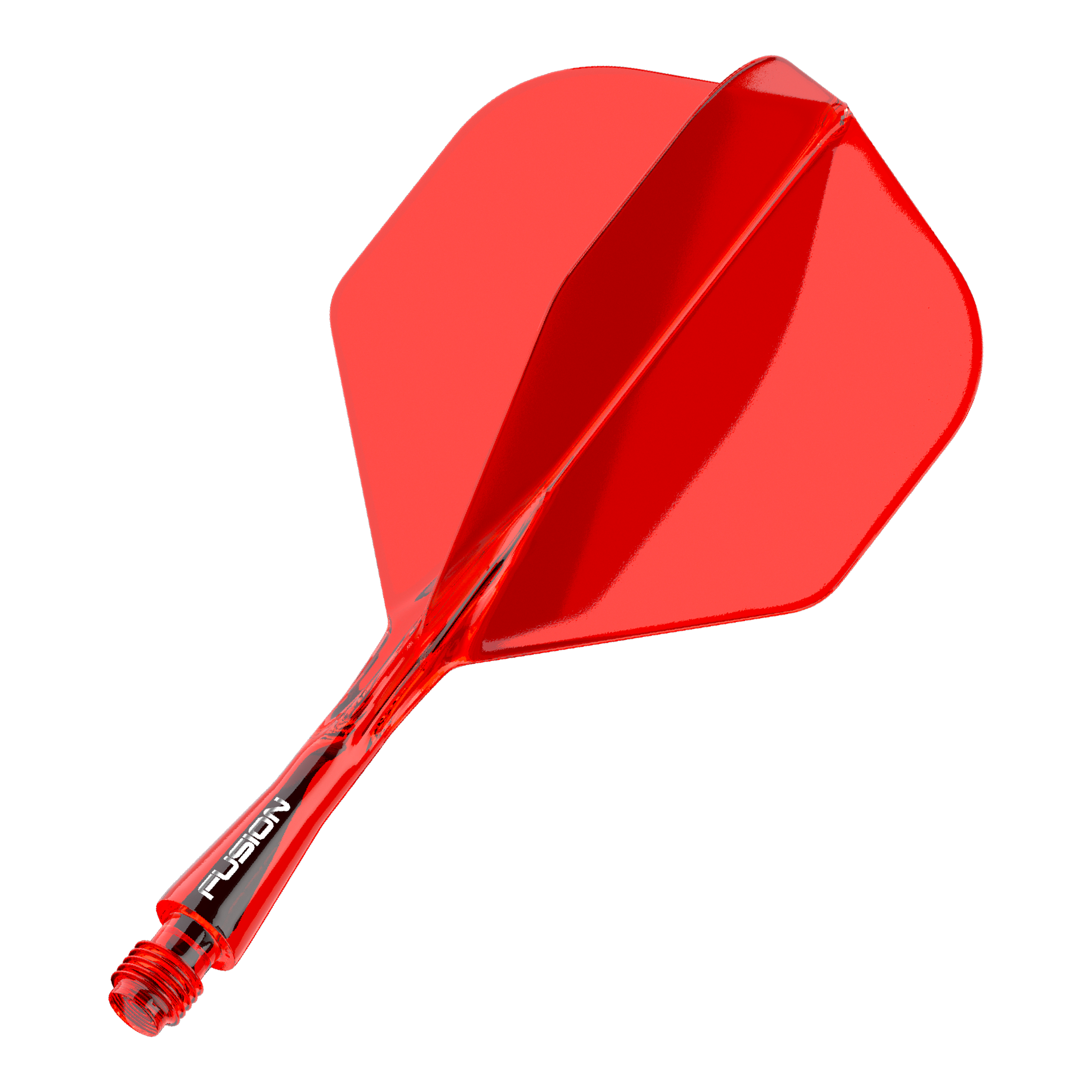 Winmau Fusion Flight Shaft System Standard Red Das Bild zeigt ein rotes Dartflight- und Shafts-System. Es handelt sich um das Winmau Fusion Flight Shaft System in Standardgröße mit einer Länge von 22 mm.