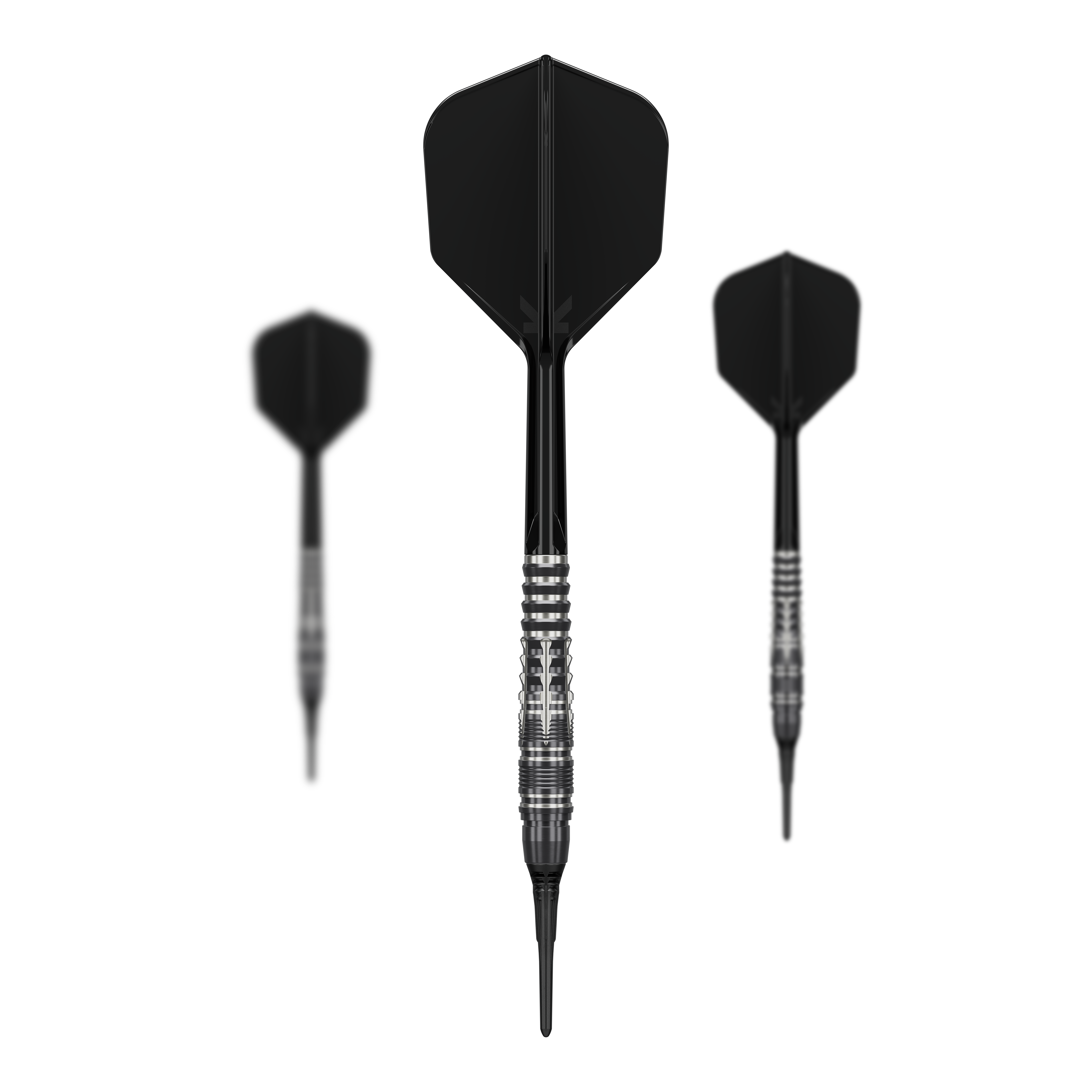 Target Black Marque Blaze Soft Darts - 18g Das Bild zeigt die Target Black Marque Blaze Softdarts - 18g als Set. Dieses Set eignet sich hervorragend für Dartspieler.
