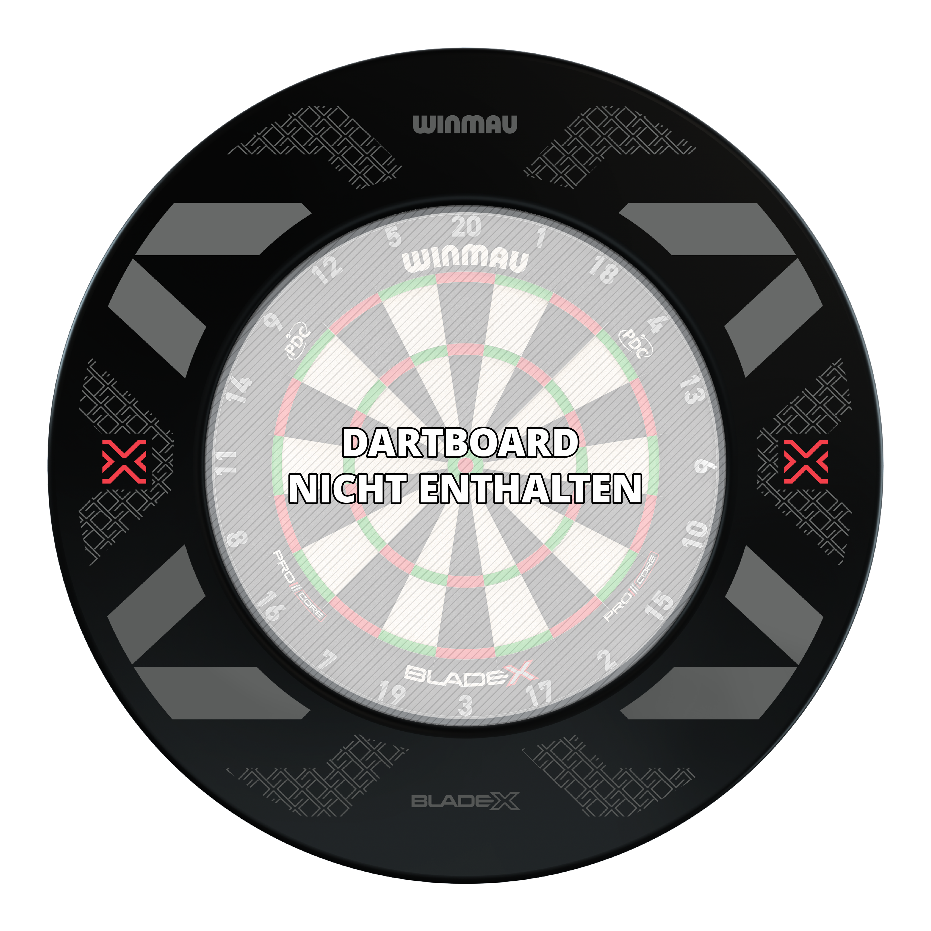 Winmau Blade X Dartboard Surround Abgebildet ist das Winmau Blade X Dartboard Surround. Die schwarze Umrandung eignet sich ideal zur Ergänzung eines Dartboards.