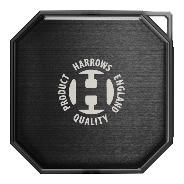Das Bild zeigt das Harrows Premium Quick Point Tool Case. Es handelt sich um eine hochwertige Aufbewahrungslösung für Dartzubehör.
