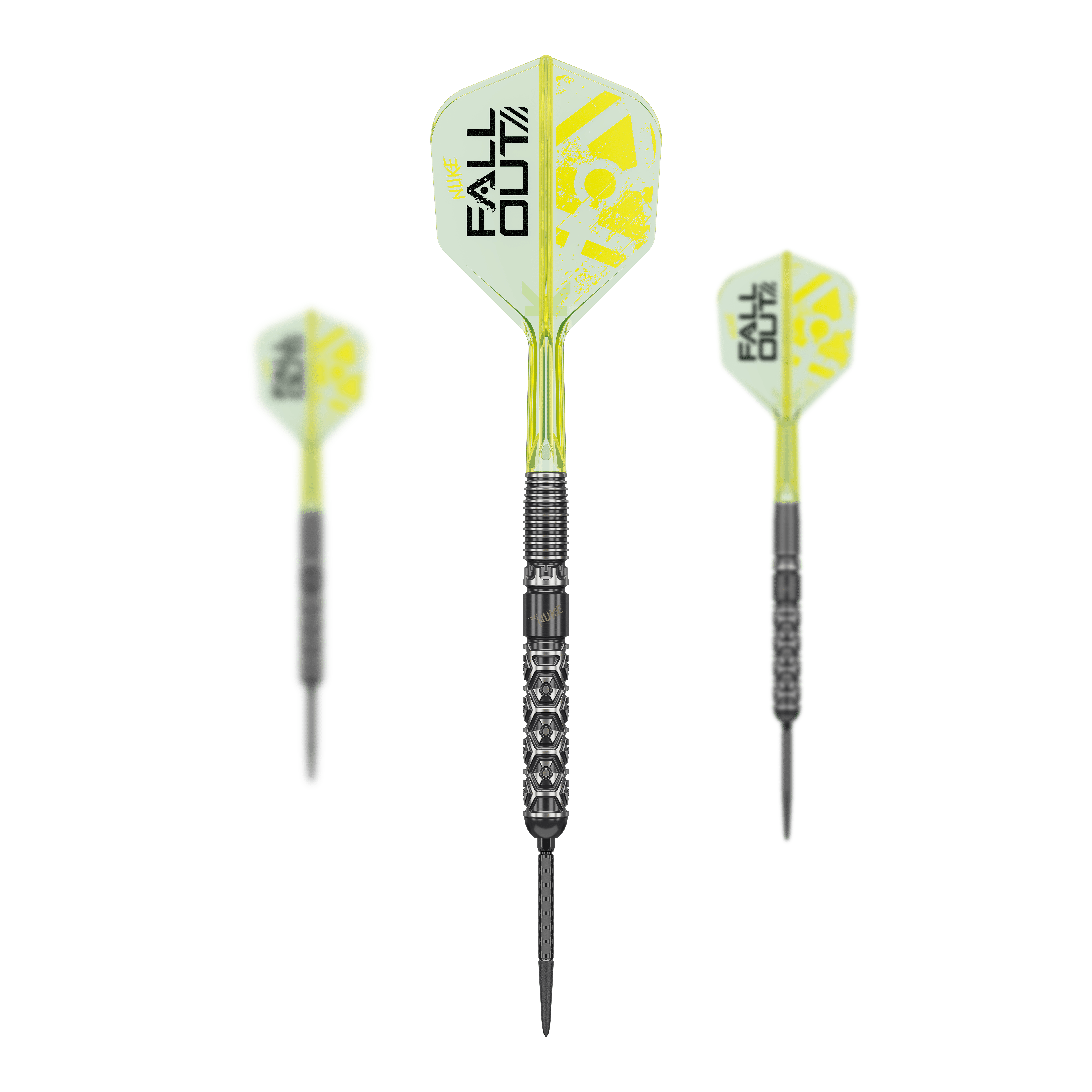 Target Luke Littler Nuke Fallout Swiss Points Steeldarts Zu sehen sind die Target Luke Littler Nuke Fallout Swiss Points Steeldarts. Es handelt sich um ein Set hochwertiger Steeldarts.