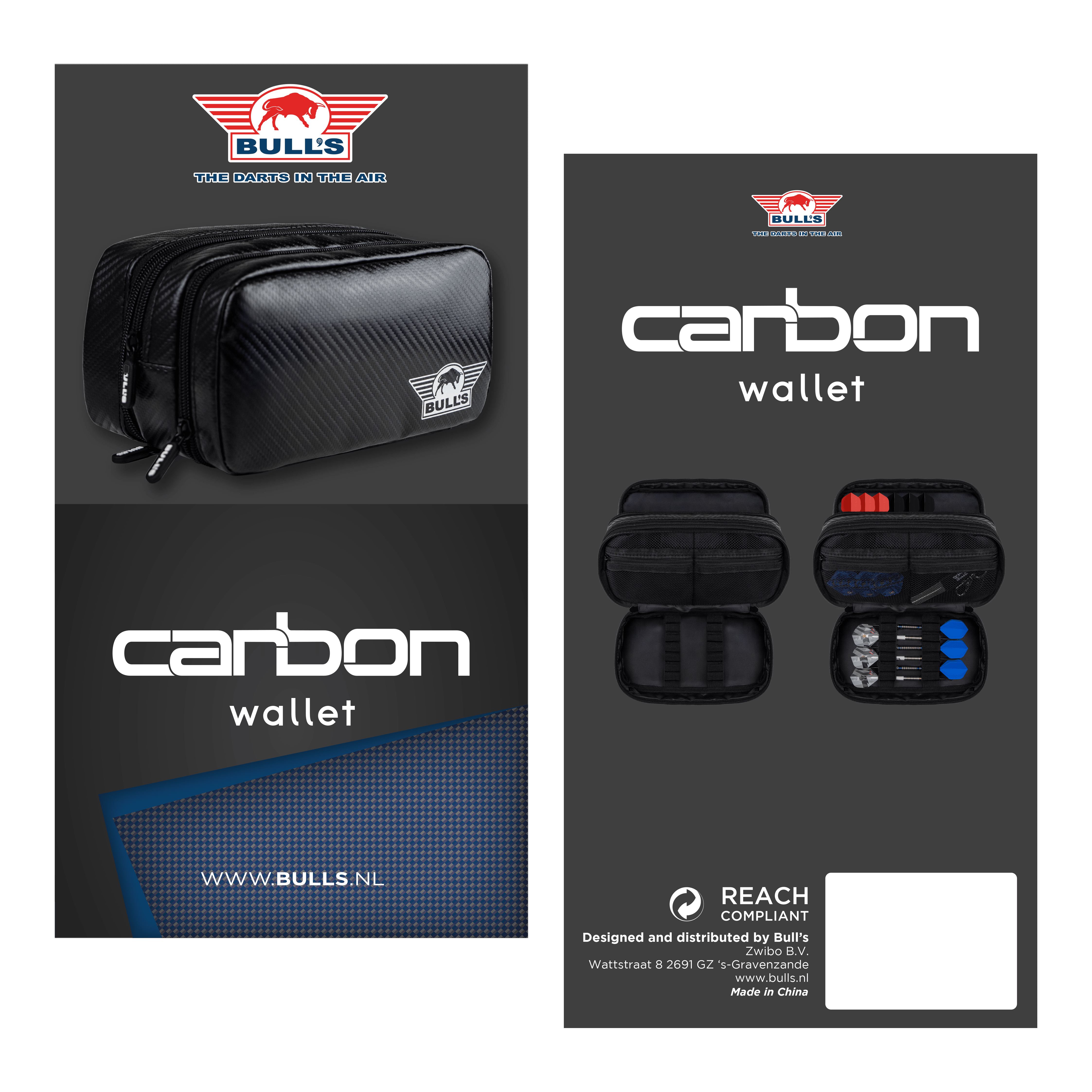 Bulls NL Carbon Wallet Auf dem Foto ist das Bulls NL Carbon Wallet zu sehen. Es handelt sich um ein hochwertiges Dart-Accessoire zur Aufbewahrung.