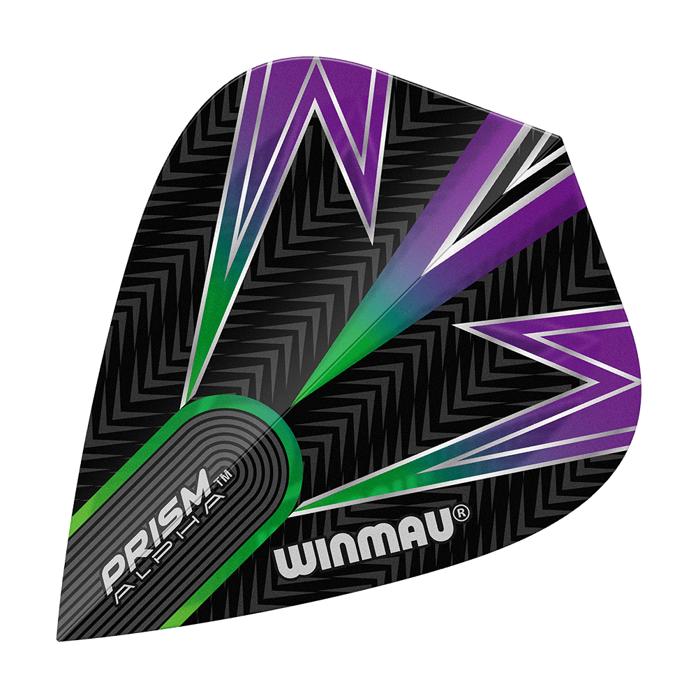 Winmau Alpha Black Green Purple Kite Flights