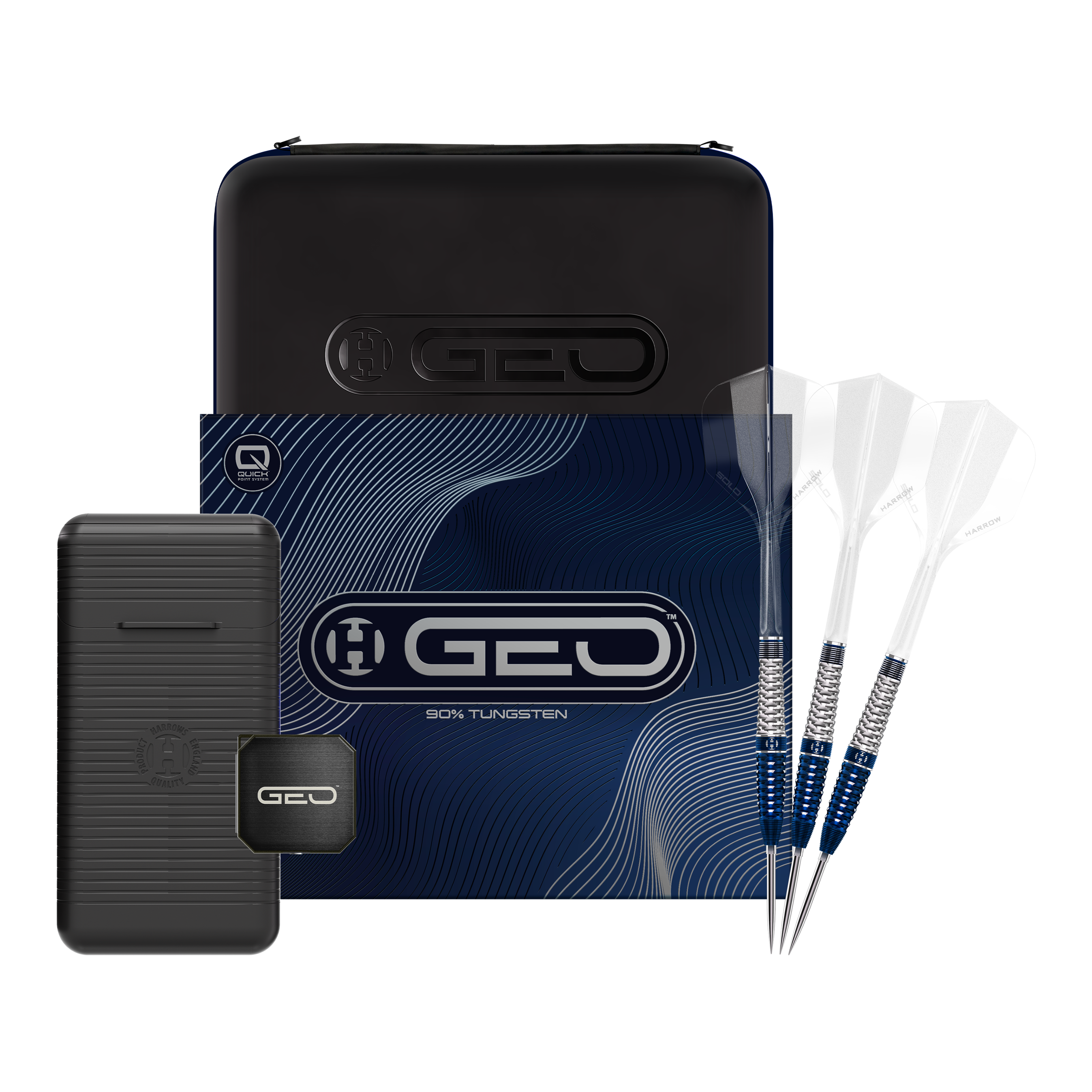 Harrows GEO Torpedo Quick Point Steel Darts Hier sehen Sie die Harrows GEO Torpedo Quick Point Steeldarts. Das Produkt eignet sich ideal für Präzisionswürfe beim Dartspiel.