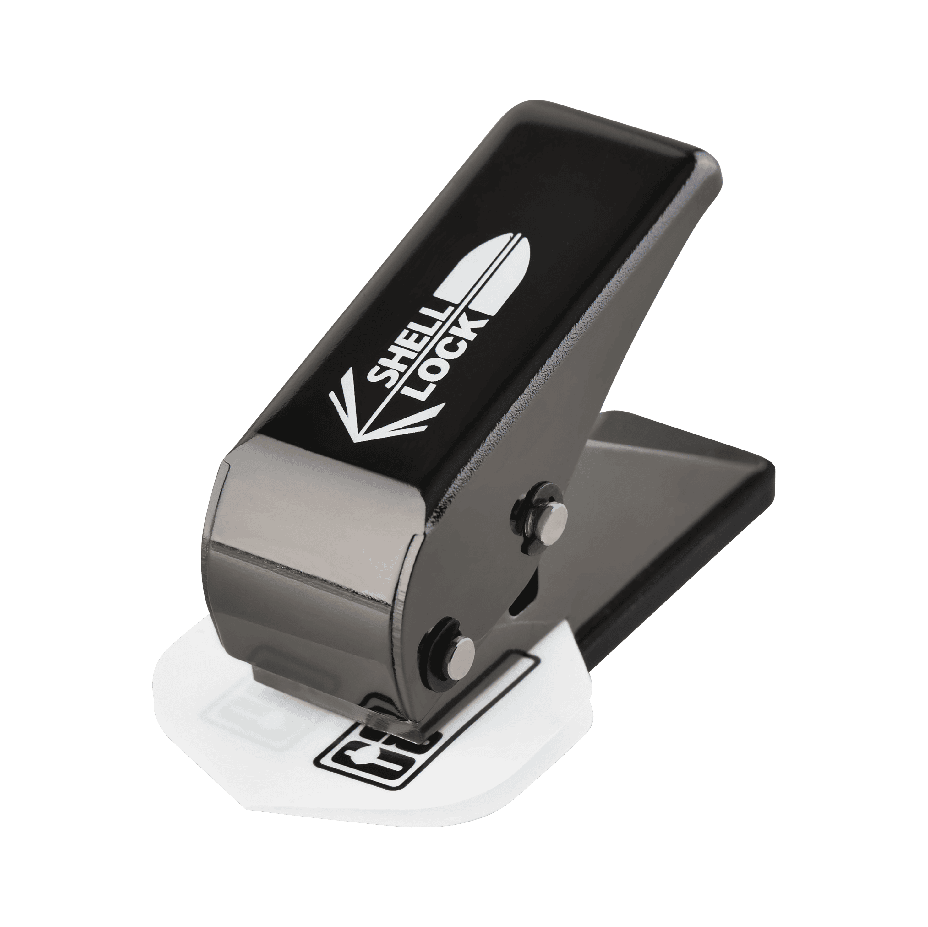 L-Style One80 Shell Lock Punch Flight Punch Das Bild zeigt den "L-Style One80 Shell Lock Punch Flightlocher". Dieses Gerät wird verwendet, um Löcher in Dart-Flights zu stanzen.