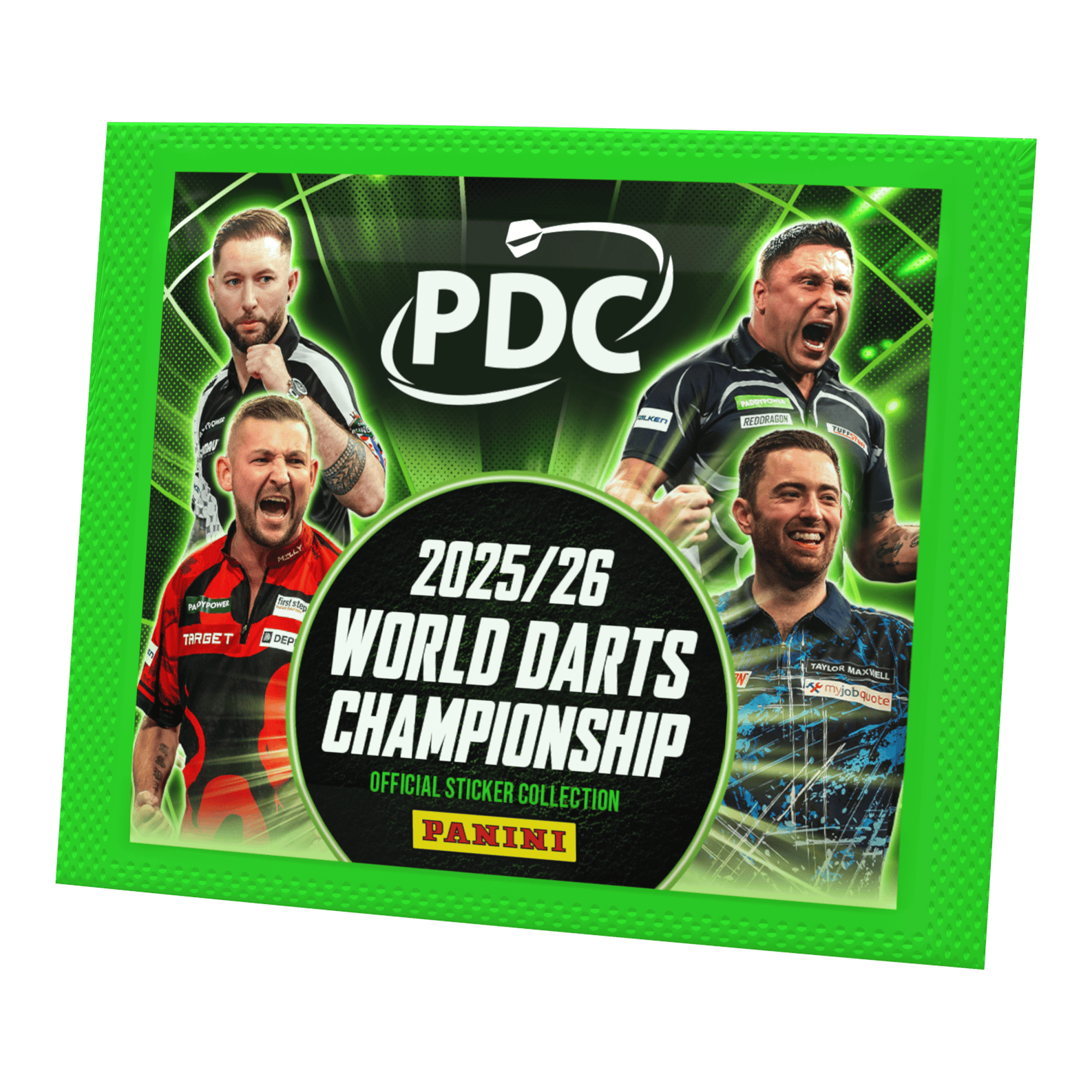 Panini PDC World Darts Championship 2025/26 - Sticker Pack Panini PDC World Darts Championship 2025/26 - Sticker Pack. Die Packung enthält Sticker für das Sammelalbum der Darts-Weltmeisterschaft.