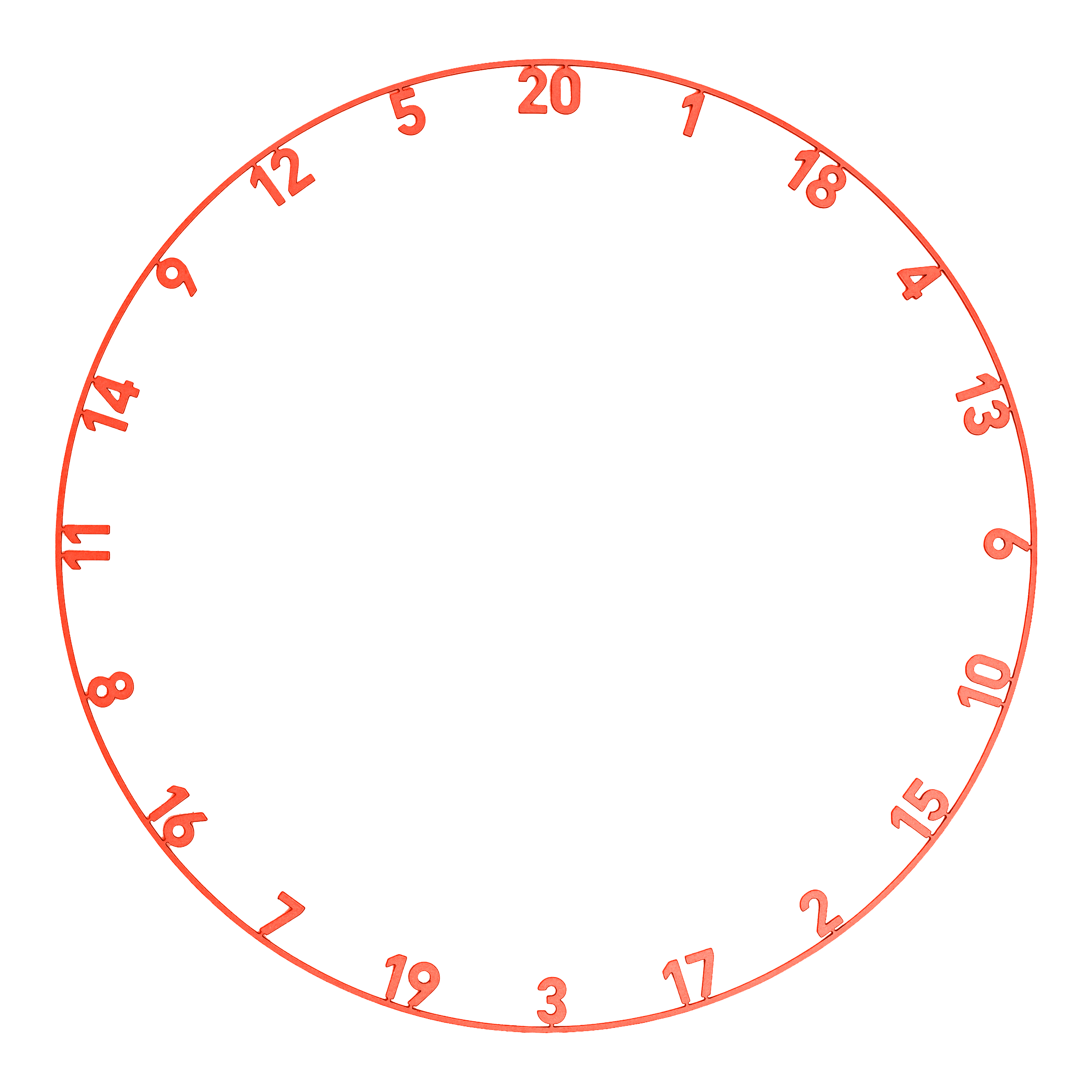 Auf dem Bild sieht man das Precise 180 Endorphine Steeldartboard mit Nummernring in der Farbe Inferno Red. Das Dartboard hat ein auffälliges rotes Design.