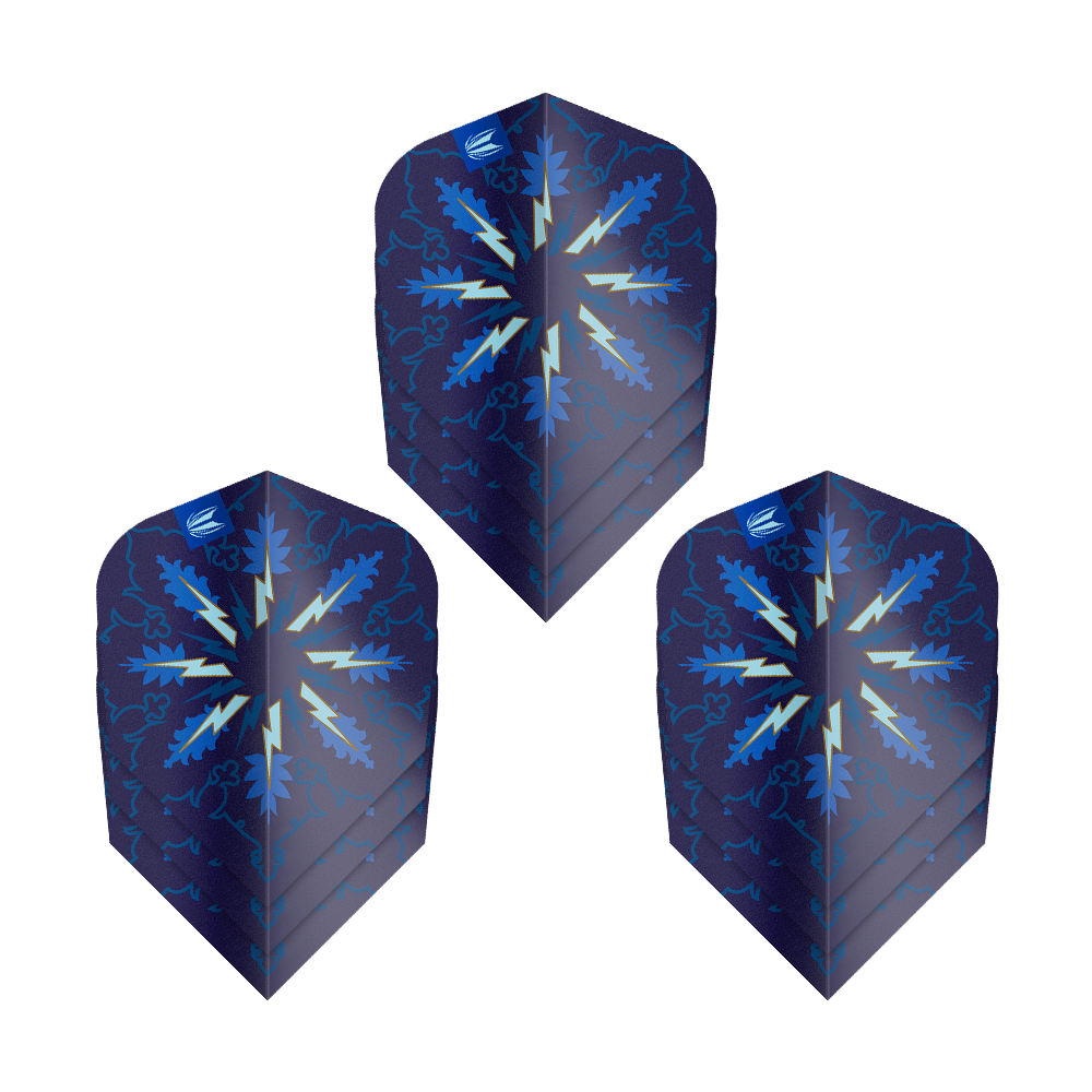 Target ProUltra Phil Taylor Power Gx2 Ten-X Flights - 3 Sets werden hier dargestellt. Diese Flights sind für Dartpfeile geeignet.