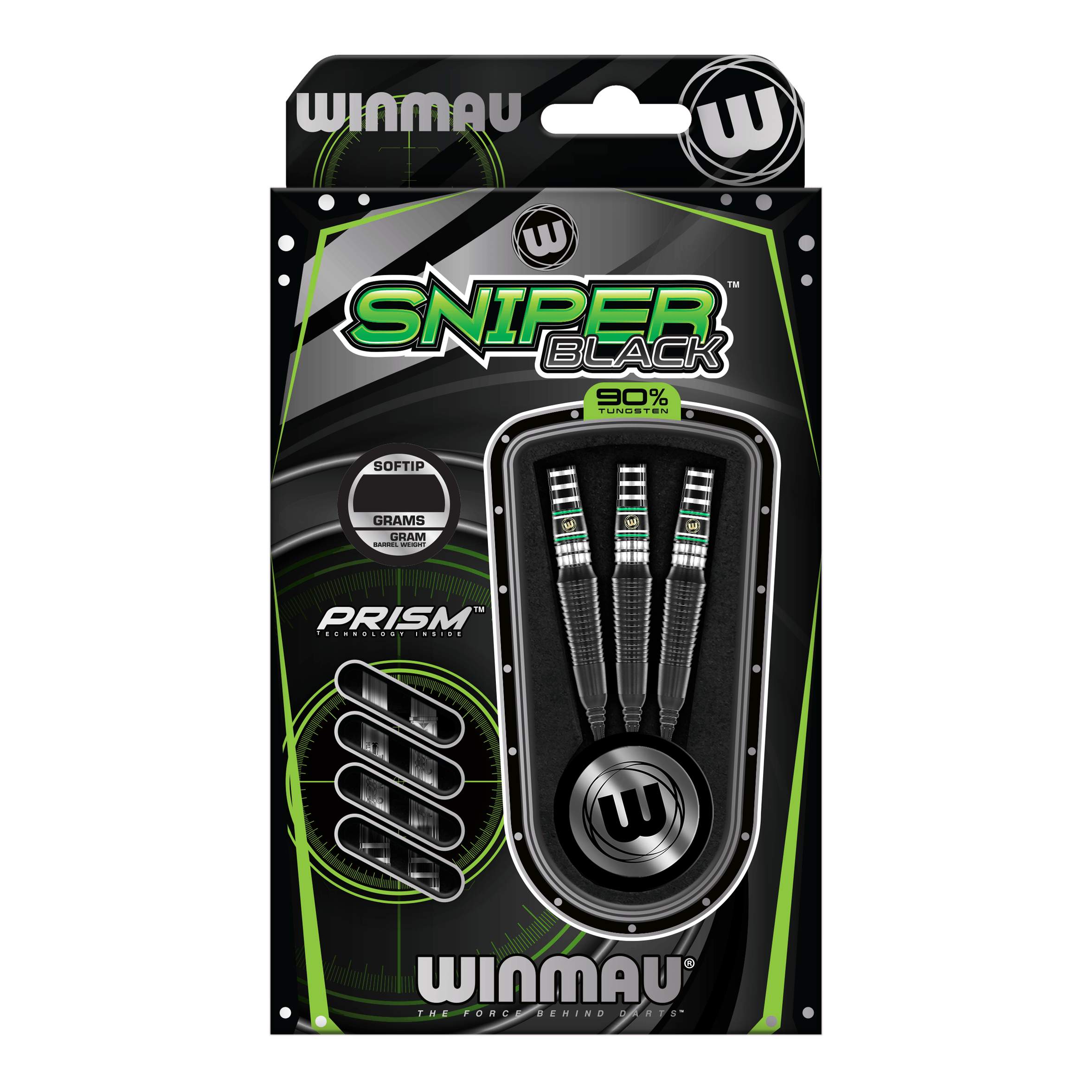 Winmau Sniper Black 2025 soft darts - 20g Mehrere Winmau Sniper Black 2025 Softdarts - 20g sind im Bild dargestellt. Die Darts liegen in einer Reihe.