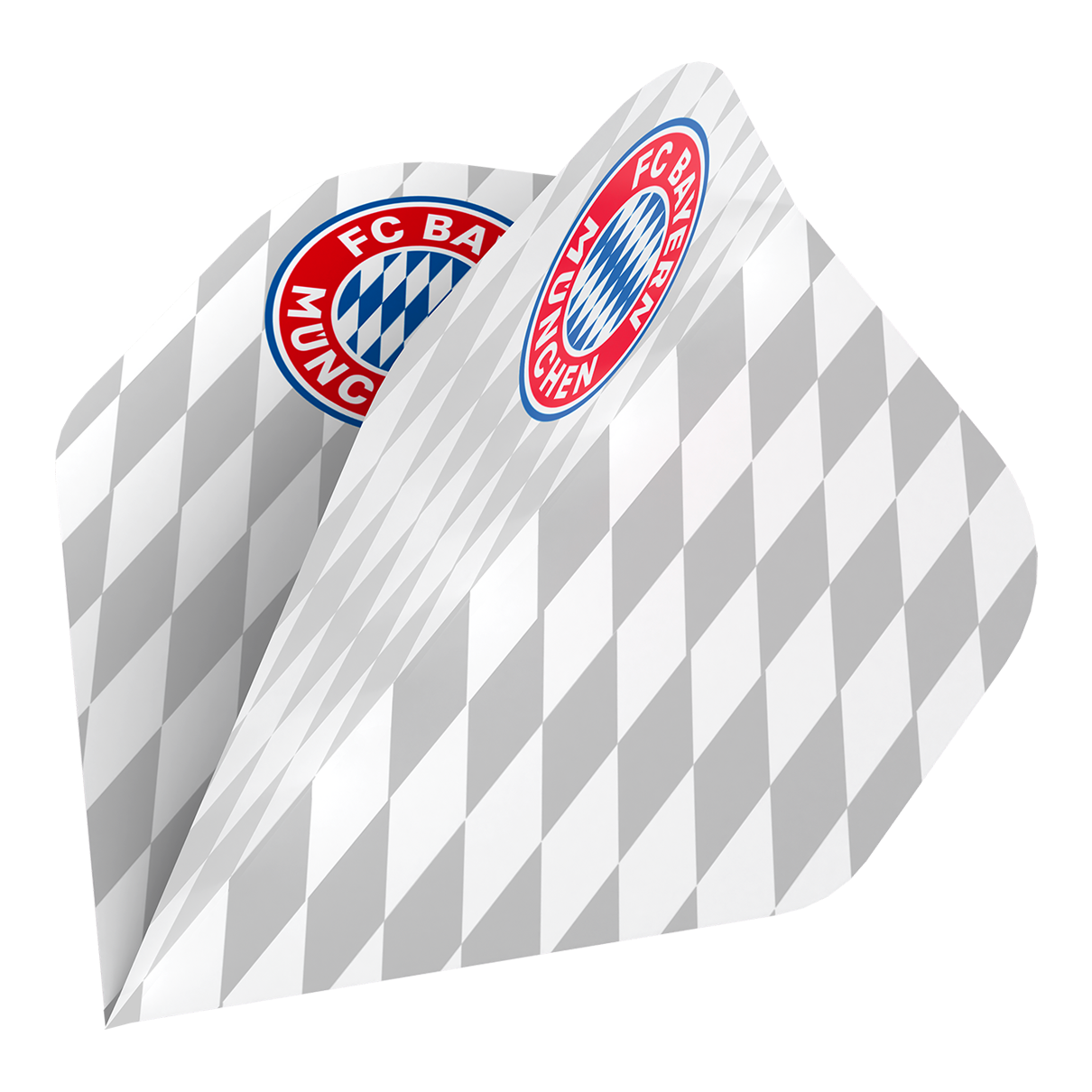 Das Bild zeigt die Bulls FC Bayern München Flight Collection - 5 Satz. Es handelt sich um Zubehör für Dartspieler mit dem Design des FC Bayern München.