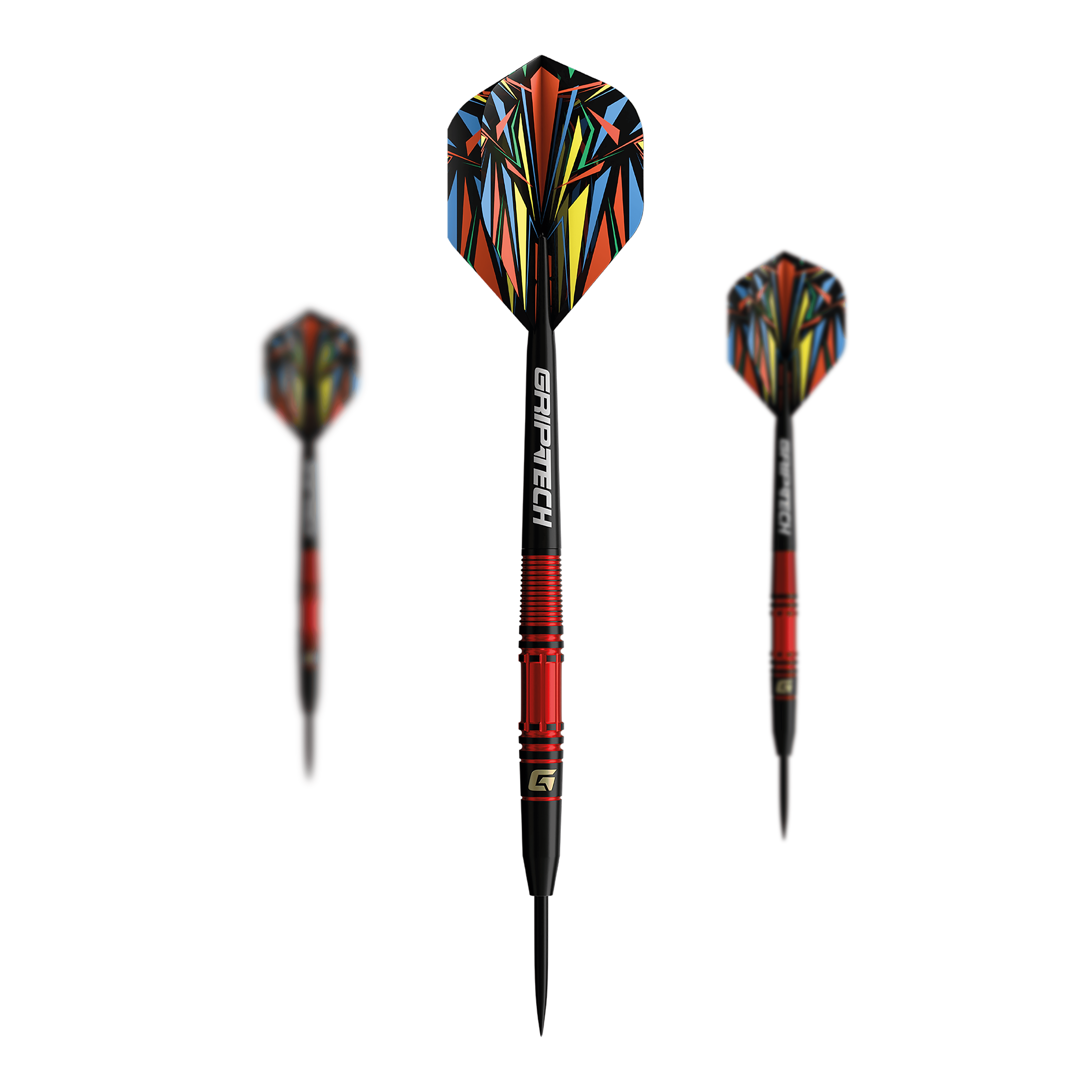 Das Bild zeigt die GOAT Athlete Red Tungsten Steeldarts. Die roten Steeldarts sind hochwertig verarbeitet.