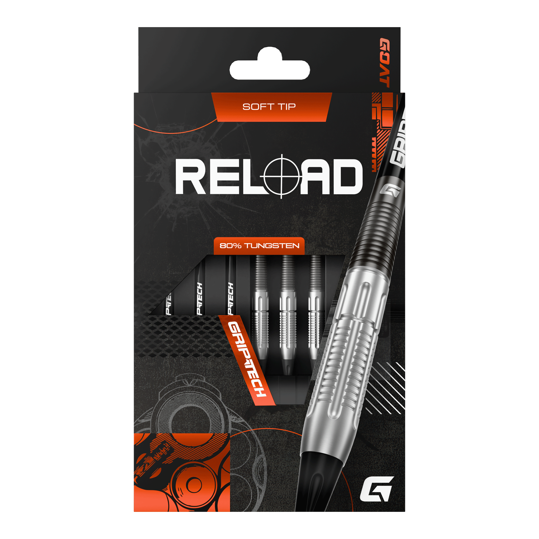 Abgebildet sind die GOAT Reload Softdarts mit einem Gewicht von 20g. Diese Softdarts verbinden Präzision und modernes Design.