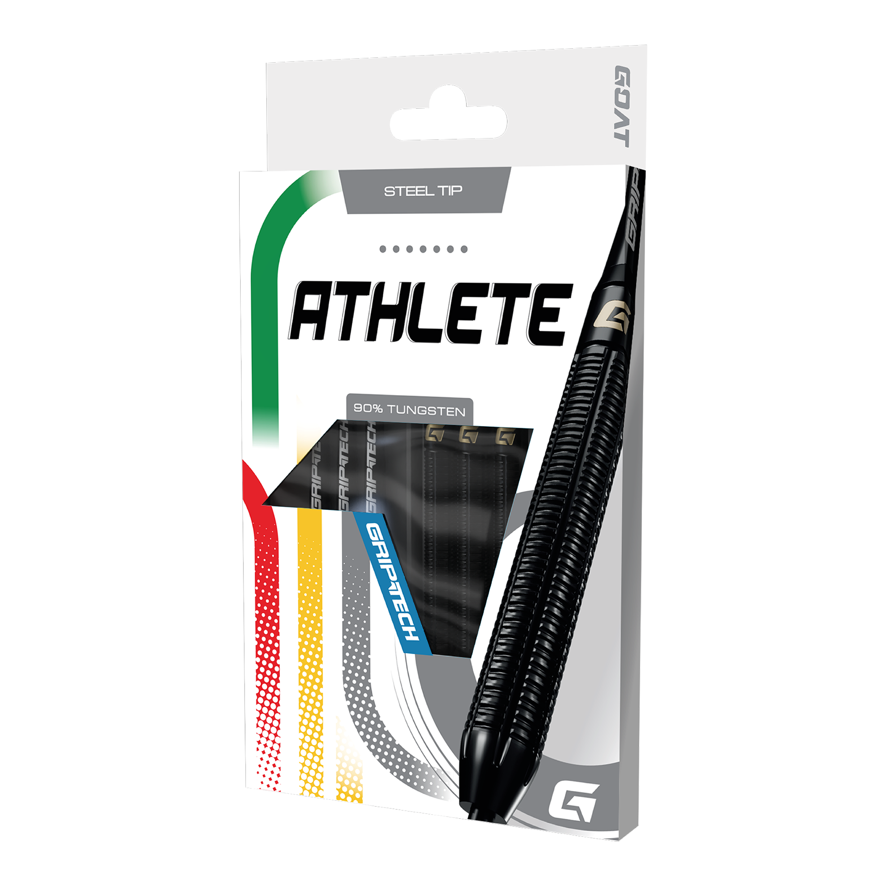 GOAT Athlete Black Tungsten Steel Darts Das Produkt GOAT Athlete Black Tungsten Steeldarts wird gezeigt. Die Darts sind für professionelle Spieler geeignet und in Schwarz gehalten.