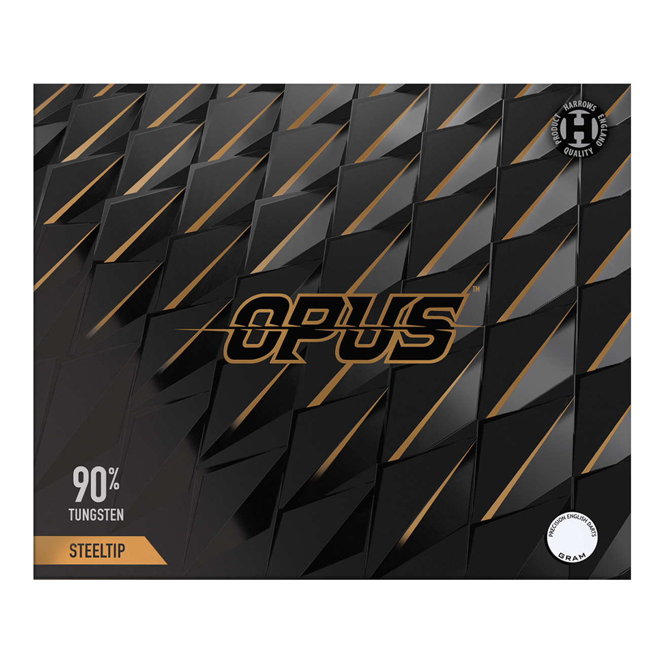 Gezeigt wird das Produkt Harrows Opus Quick Point Steeldarts - 23g. Diese Darts sind speziell für Präzisionswürfe entwickelt.