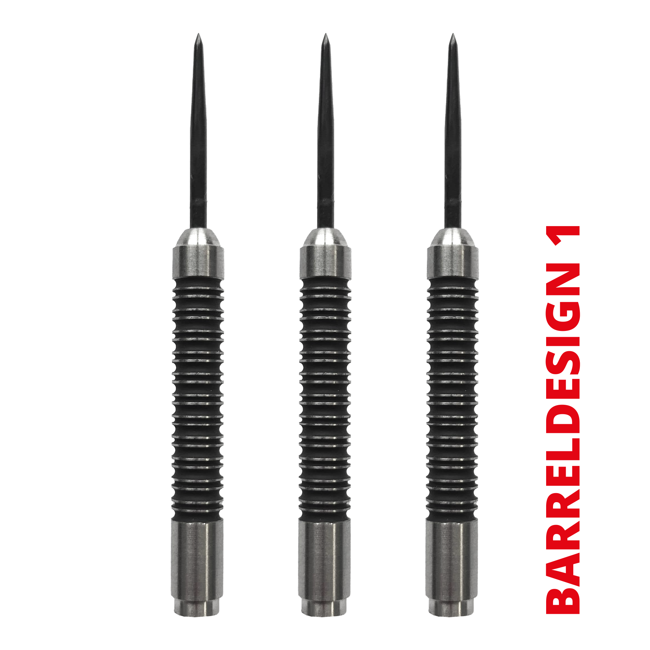 Super Grip 90 % Steeldart Barrels Das Bild zeigt ein Produkt namens MC500_SuperGrip_Steeldart_Barrels_V1. Es handelt sich um ein Bauteil für Steeldarts.
