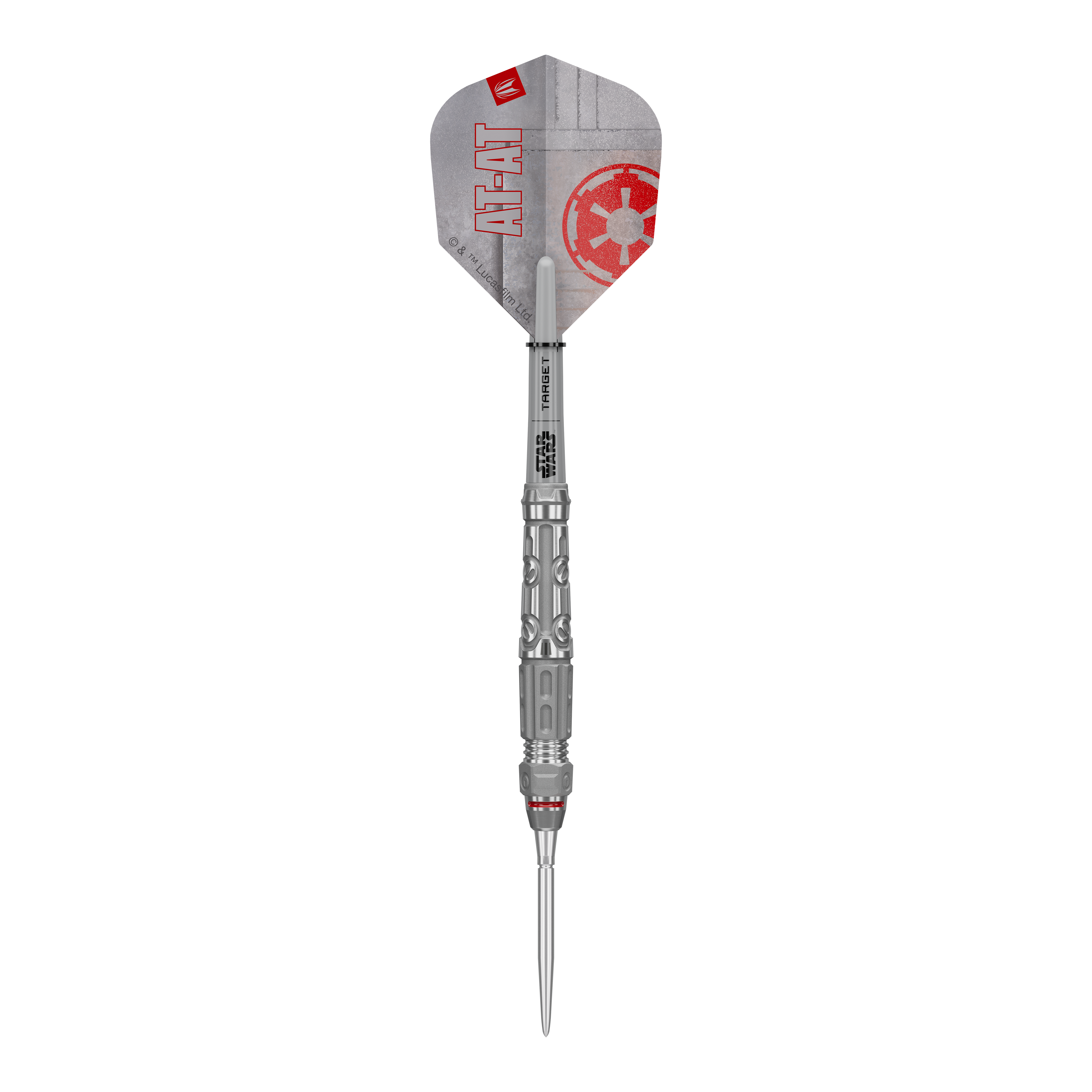 Target Star Wars AT-AT Swiss Point steel darts Hier sehen Sie die Target Star Wars AT-AT Swiss Point Steeldarts. Die Abbildung stellt das Design und die Form der Dartpfeile dar.