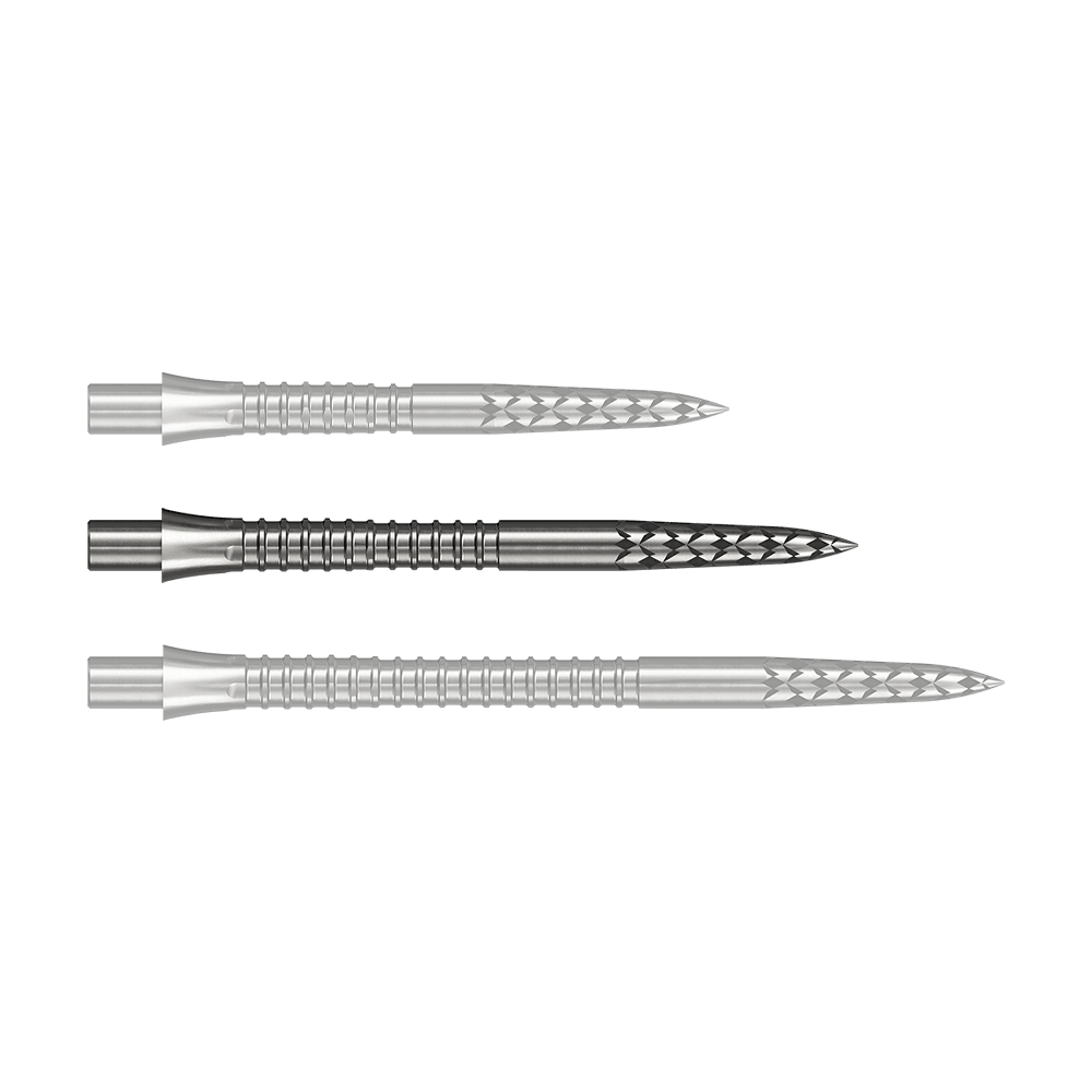 Mission Caliburn EVO dart tips GV logo - silver Dieses Bild zeigt eine Steeldartspitze in Silber mit 32 mm Länge. Es stammt aus der Datei M002128_Missoin_Caliburn_EVO_GV-Logo_Steeldartspitzen_Silber_32mm_1.