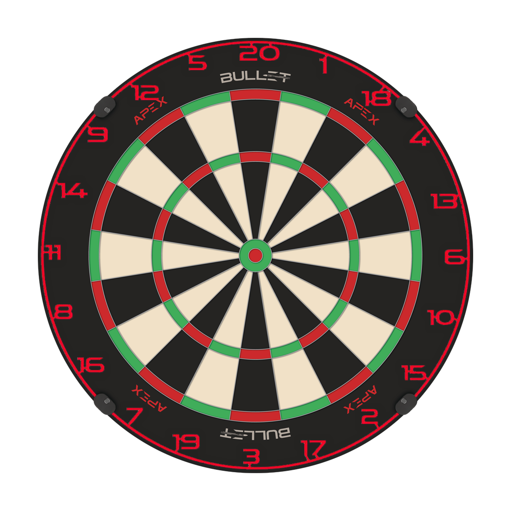 Bullet Dartboard Number Ring Dies ist ein Bild eines Dartboard-Zahlenrings in Rot. Der Dateiname ist BT1000120_Bullet_Dartboard_Zahlenring_Rot_2.