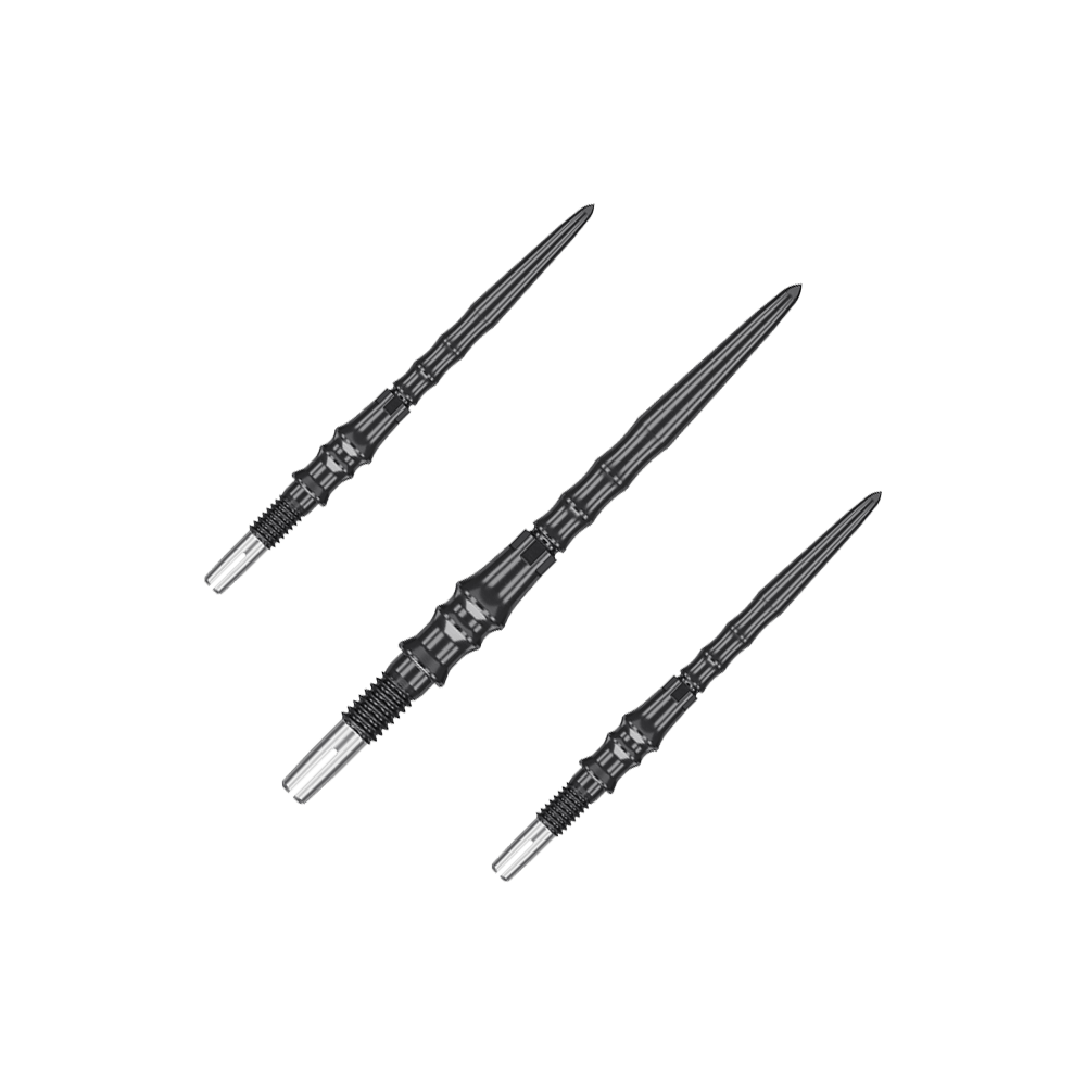 Target Japan Premium Swiss Point Steel Dart Tips - Black Das Bild zeigt das Produkt '340373_Target_Japan_Premium_SwissPoint_Steeldartspitzen_Schwarz_30mm_1Set'. Es handelt sich vermutlich um ein Set schwarzer SwissPoint Steeldartspitzen aus Japan mit 30mm Länge.