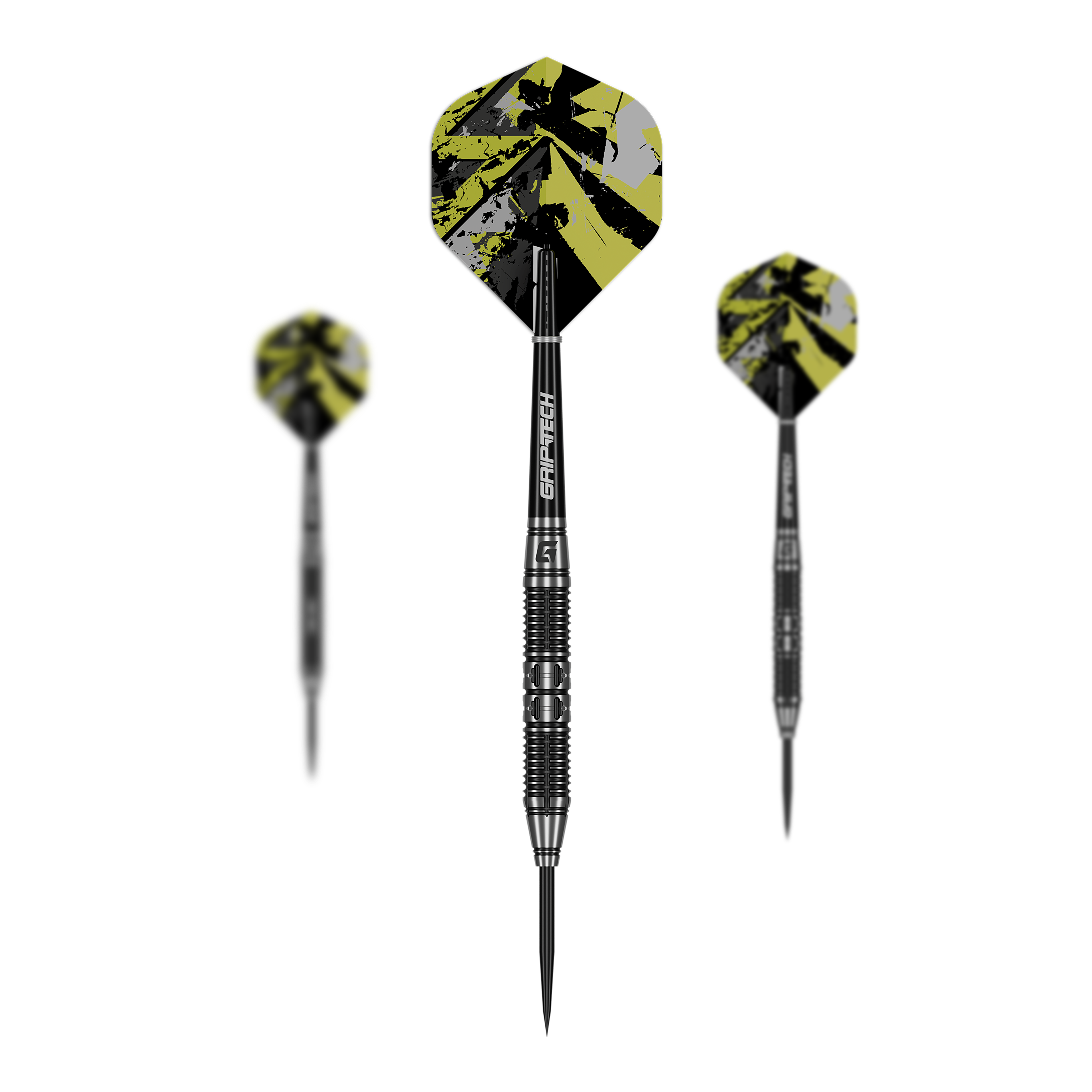 Auf dem Foto ist das Set GOAT Dumbbell Steeldarts zu sehen. Das Set enthält mehrere Steeldarts.