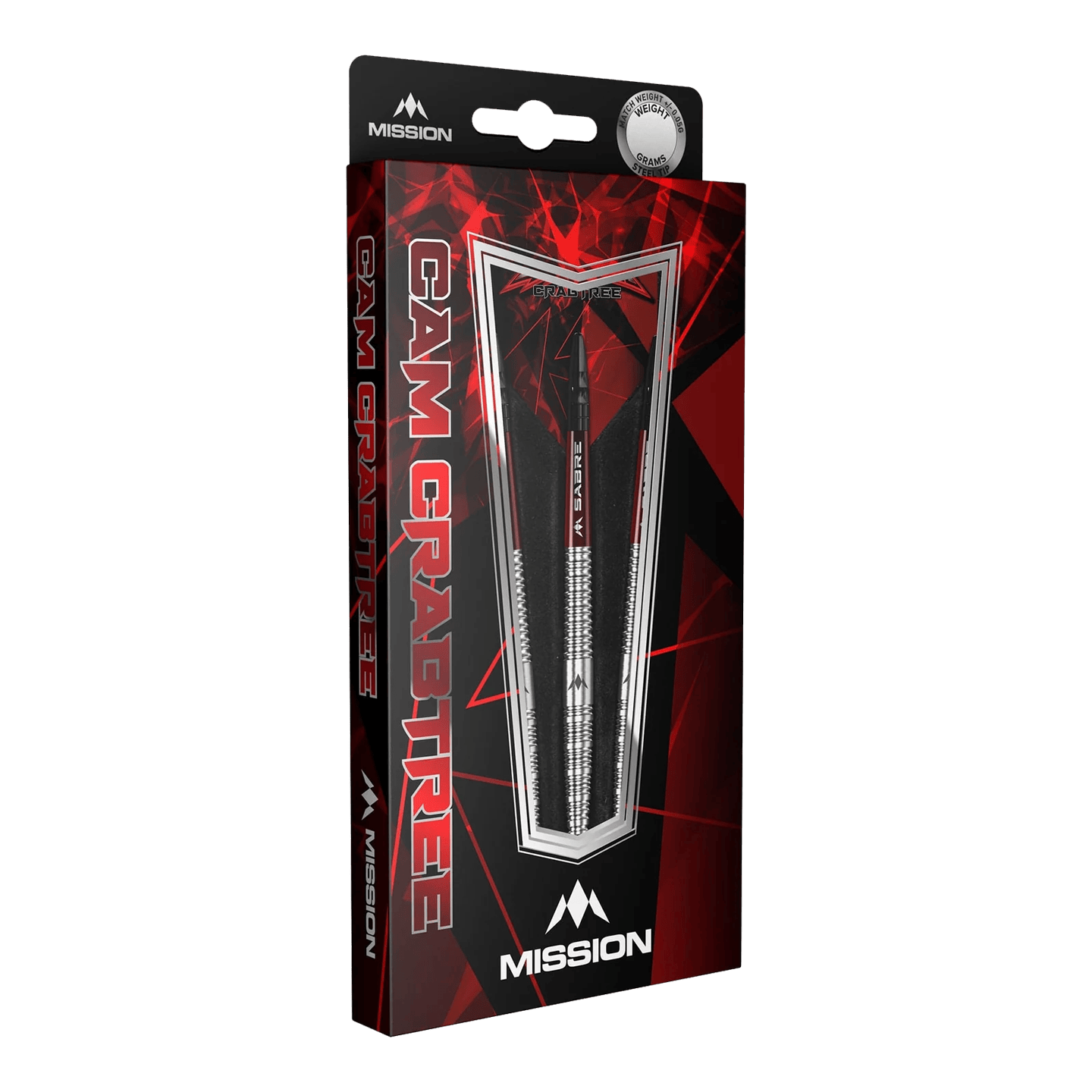 Mission Cam Crabtree Natural Steel Darts Das Bild zeigt die Mission Cam Crabtree Natural Steeldarts. Diese Darts sind robust und für präzises Werfen geeignet.
