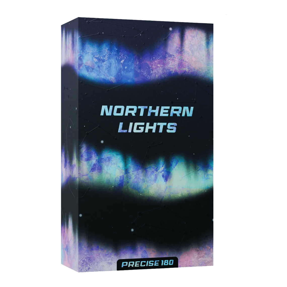 Das Foto zeigt die Precise 180 Northern Lights Steeldarts. Der Artikel ist für enthusiastische Dartspieler geeignet.