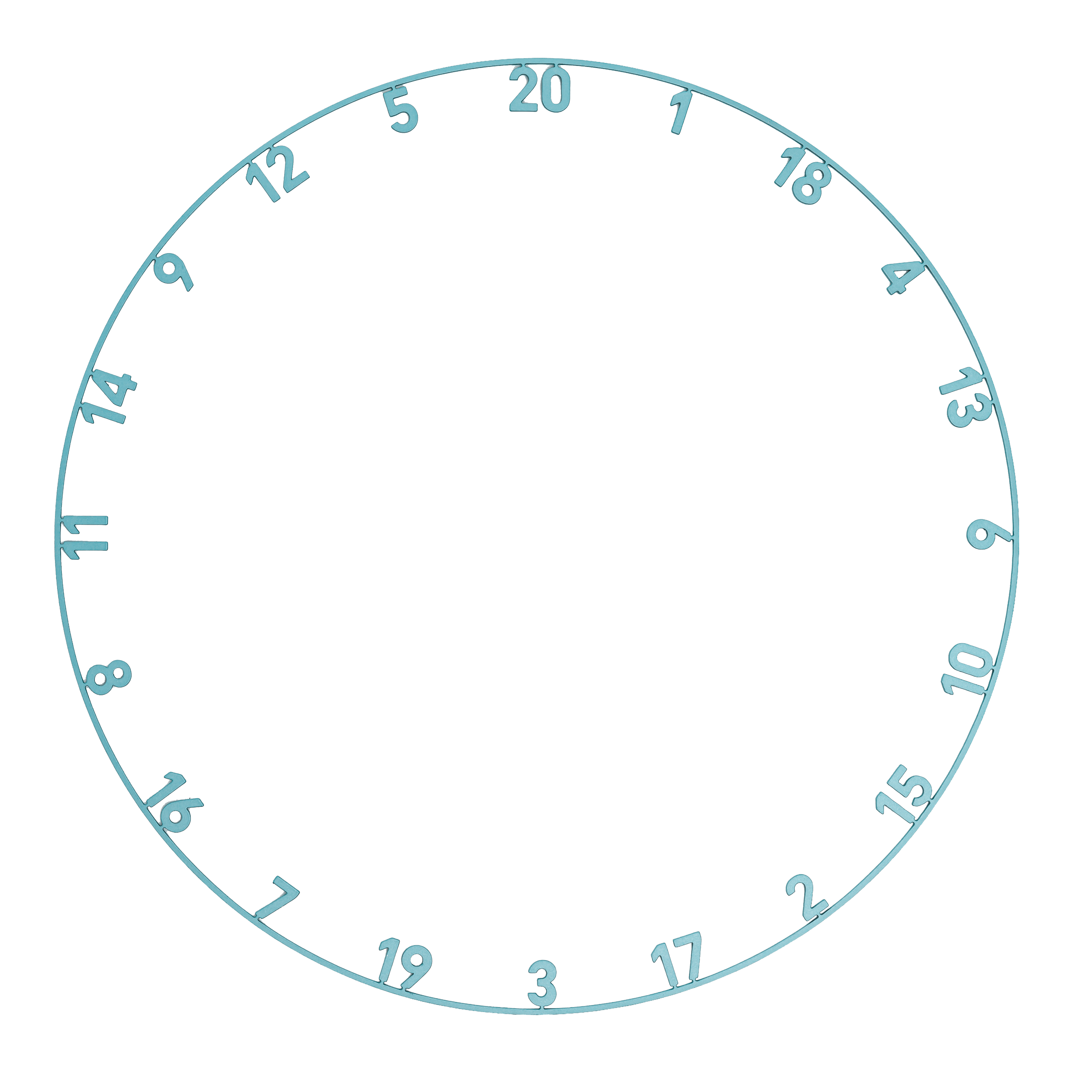 Precise 180 OnePiece Lasercut Number Ring Das Bild zeigt einen Zahlenring in Infinity Blue mit Lasercut-Design. Der Zahlenring ist für Dartscheiben gedacht.