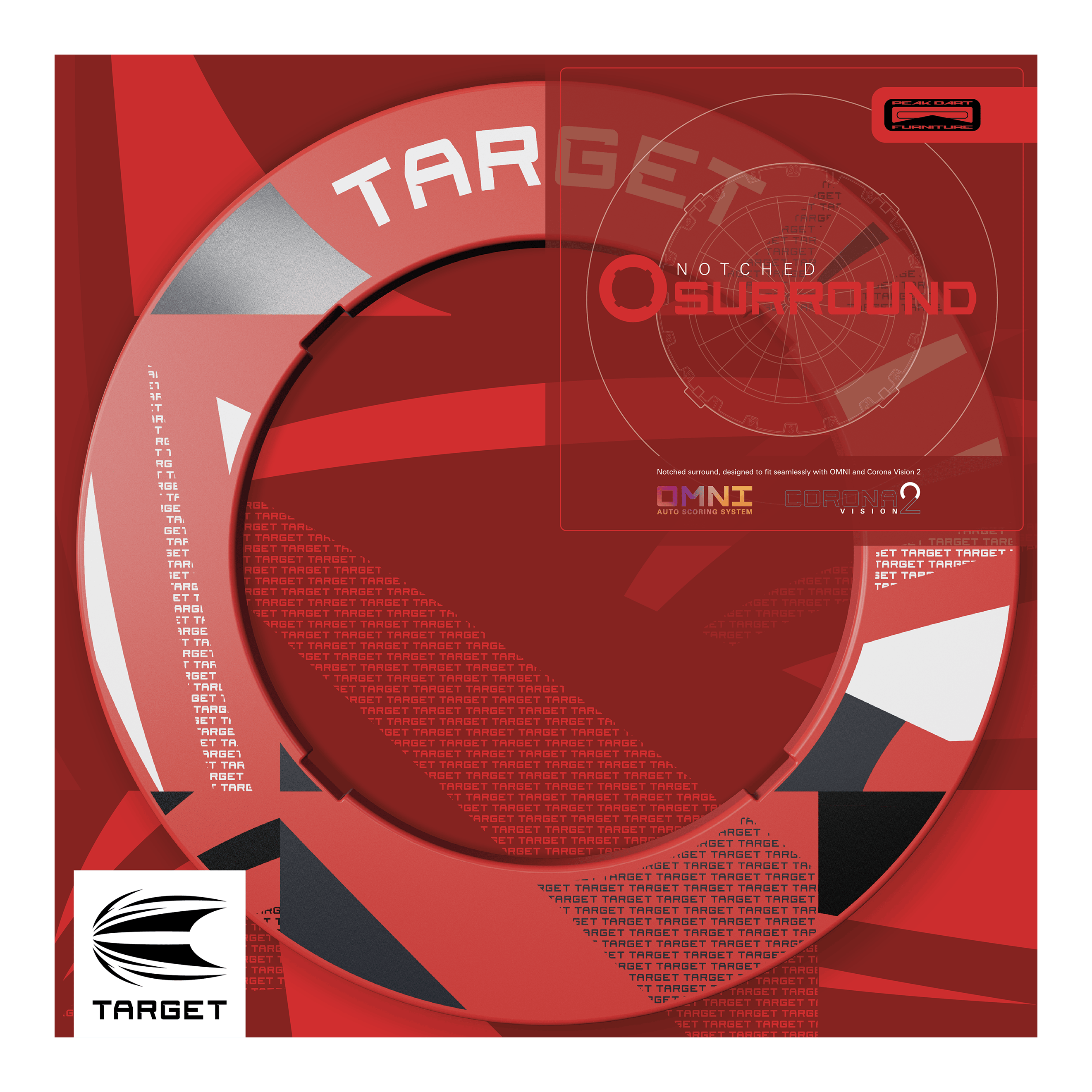 Target Notched Patterned Dartboard Surround Target Notched Patterned Dartboard Surround