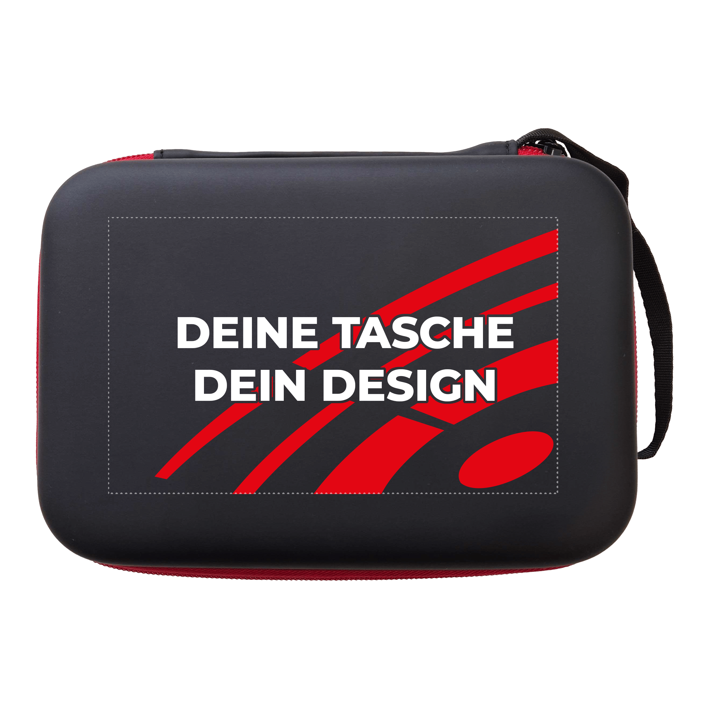 System-4 dart case with your design Bild mit dem Dateinamen MCS4-Schwarz_McDart_System4_Dartcase_Mit_Wunschdruck_Schwarz_2. Der genaue Inhalt des Bildes ist nicht erkennbar.