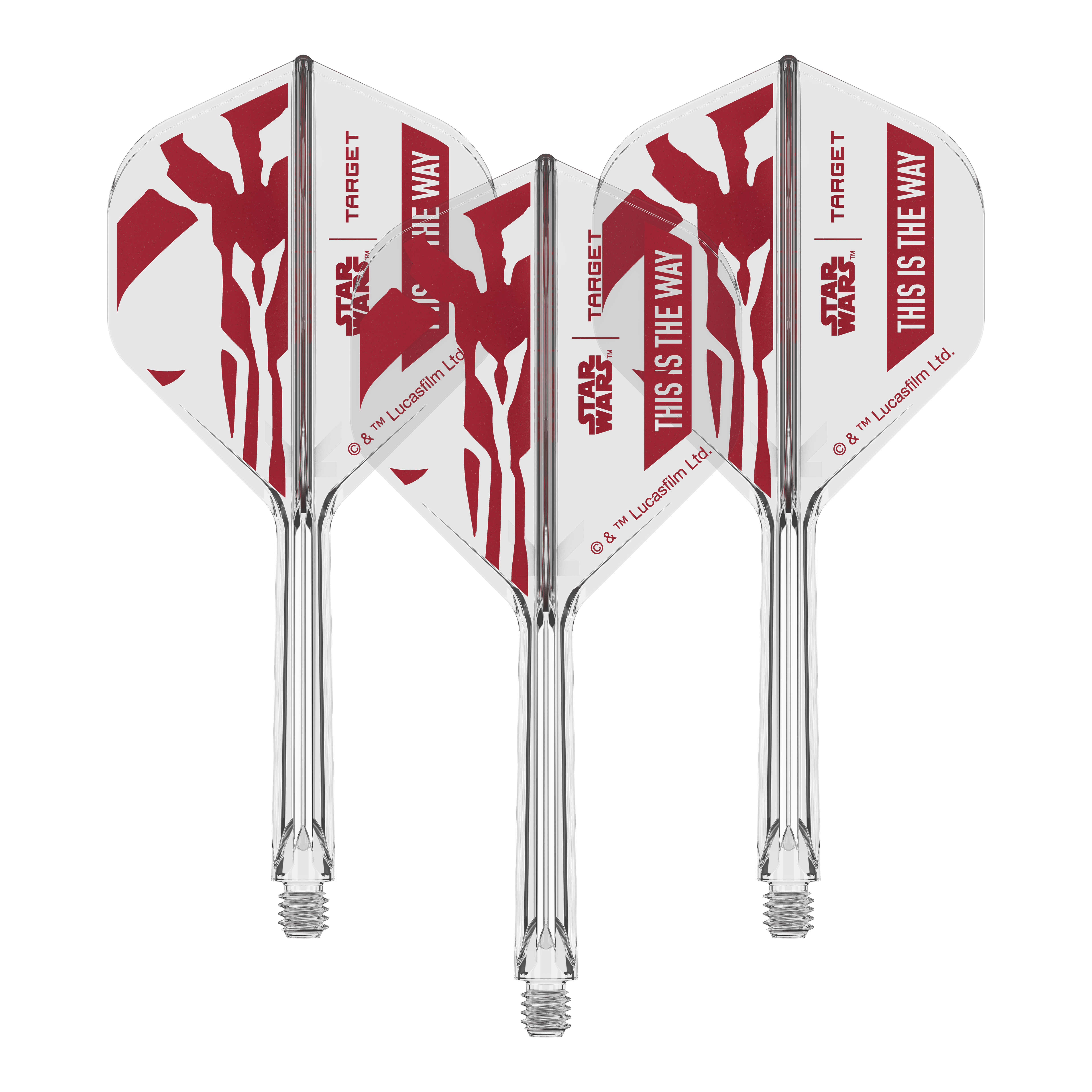 Target Star Wars K-Flex Set Mandalorian No2 Standard Flights Bild eines Star Wars K-Flex 'This Is The Way' Produkts. Zu sehen sind Standard Flights mit 33 mm Länge.