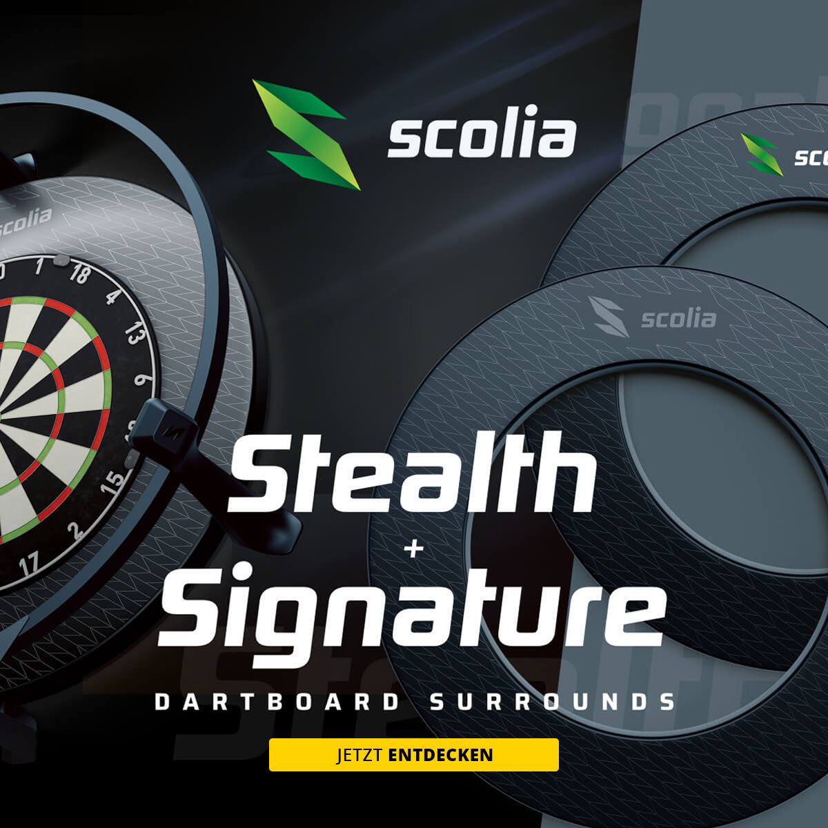 Abgebildet ist ein Banner von Scolia Surrounds. Das Produkt ist im Fokus.