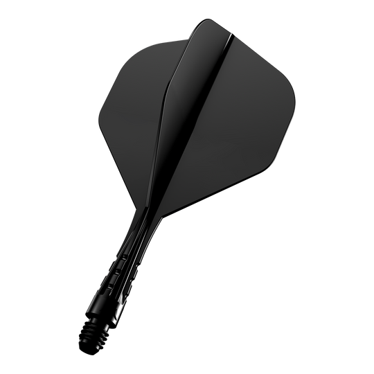 Abgebildet ist das Mission Force90 Vortex No2 Flight-Shaft-System in Solid Black mit 222 mm Länge. Das Produkt erscheint in solider schwarzer Farbe.