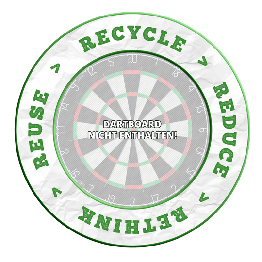 McDart Recycle Reduce Rethink Reuse Dartboard Surround Zu sehen ist ein Produkt mit dem Dateinamen DBS-RRRR4_Surround_Recyle_Reuse_Reduce_Rethink_Grn_1. Es liegen keine zusätzlichen Informationen dazu vor.