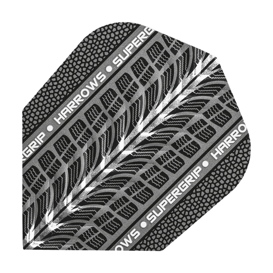 Harrows Supergrip White No6 Flights Das Bild zeigt die Harrows Supergrip Weiß No6 Flights. Es handelt sich um weiße Dart-Flights für präzises Spiel.
