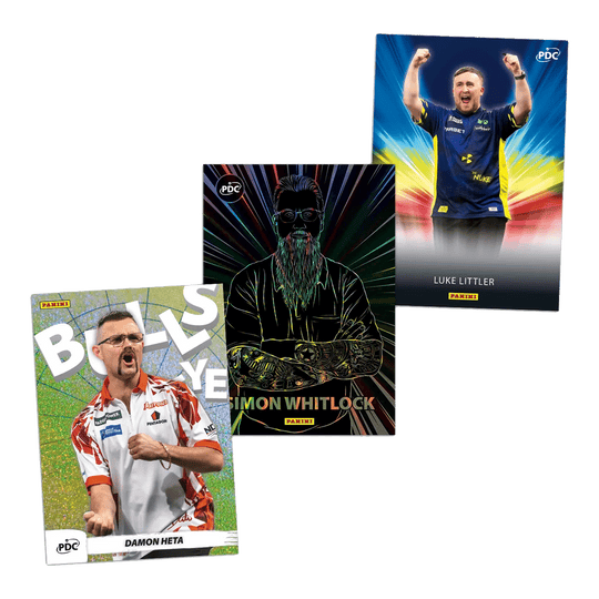 Abgebildet ist die Panini PDC World Championship 2026 Trading Cards - Collectors Box. Diese Box enthält spezielle Case Hits und Sammlerkarten.