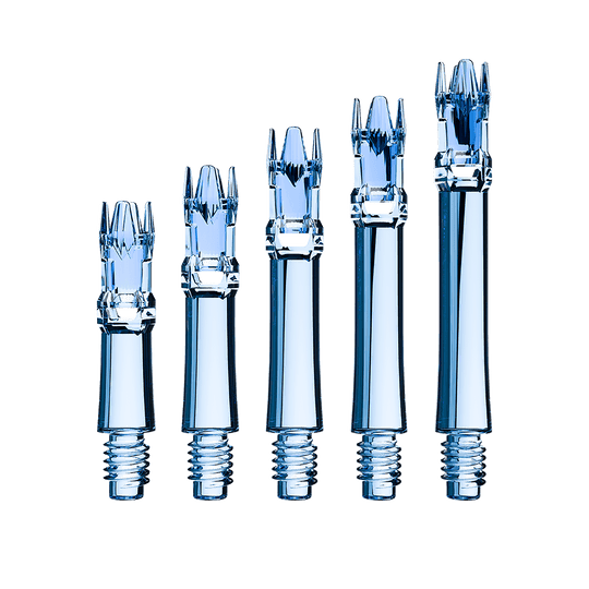 L-Style L-System Replacement Shafts - Clear Blue Zu sehen sind die L-Style L-System Ersatzshafts in Clear Blue. Die blauen Schäfte sind Ersatzteile für Dartpfeile.