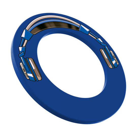 McDart Stereo Dartboard Surround Dieses Bild zeigt ein MSF-J4 McDart Stereo Dartboard Surround in Blau. Das Surround ist kreisförmig und eignet sich zum Schutz der Wand beim Dartspielen.