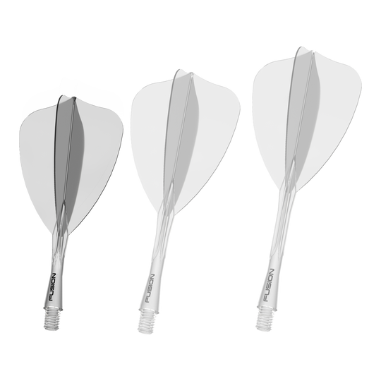 Winmau Fusion Flight Shaft System Arrow Clear Zu sehen ist das Winmau Fusion Flight Shaft System Arrow in klarer Ausführung mit einer Länge von 22mm. Es ist speziell zum Einsatz an Dartpfeilen bestimmt.