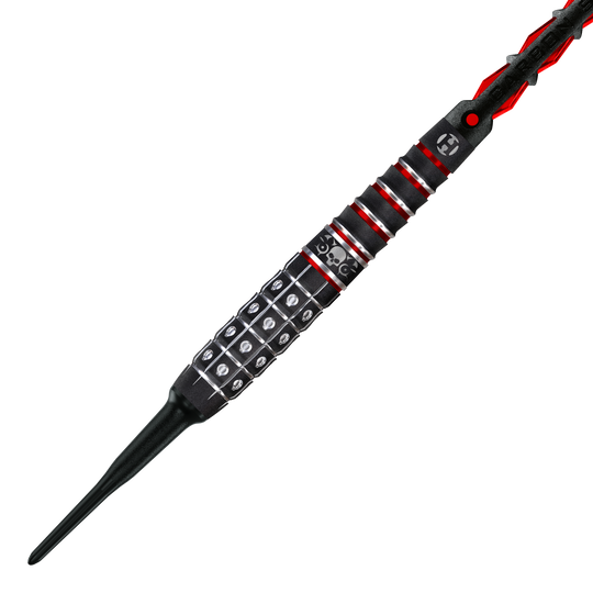 Abgebildet ist ein weiterer Blick auf die Harrows Ryan Searle Series 3 Softdarts. Diese Darts sind ideal für Softdart-Fans.