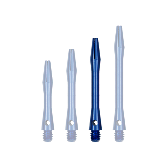 Aluminum Shafts - Blue Das Bild zeigt einen weiteren Aluminiumschaft in leuchtendem Blau. Der Schaft weist eine glatte Oberfläche auf.