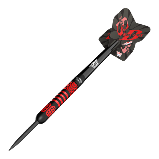Bulls NL Stefan Bellmont 90 steel darts - 23g Hier sieht man die Bulls NL Stefan Bellmont 90 Steeldarts mit einem Gewicht von 23 Gramm. Sie eignen sich besonders für ambitionierte Steeldartspieler.