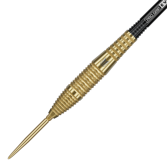 Hier sieht man die Target Bolide Envy 05 Swiss Point Steeldarts. Die Darts werden aus einer anderen Perspektive gezeigt, sodass das Design gut erkennbar ist.