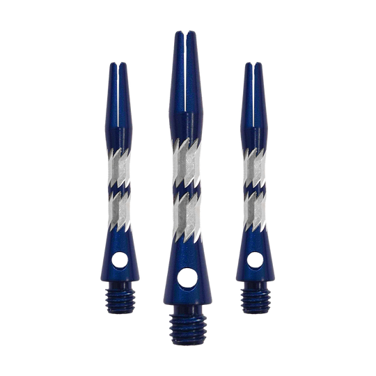 Bulls NL Minor Aluminum Shafts - Blue - 33 mm Zu sehen ist ein Set Bulls NL Minor Aluminium Shafts in Blau mit 33 mm Länge. Diese Aluminiumschäfte werden für Darts verwendet.