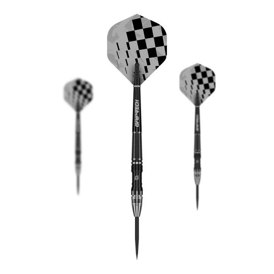 Abgebildet ist das Set der GOAT Rook Steeldarts. Dieses Produkt ist für Dartspieler konzipiert.